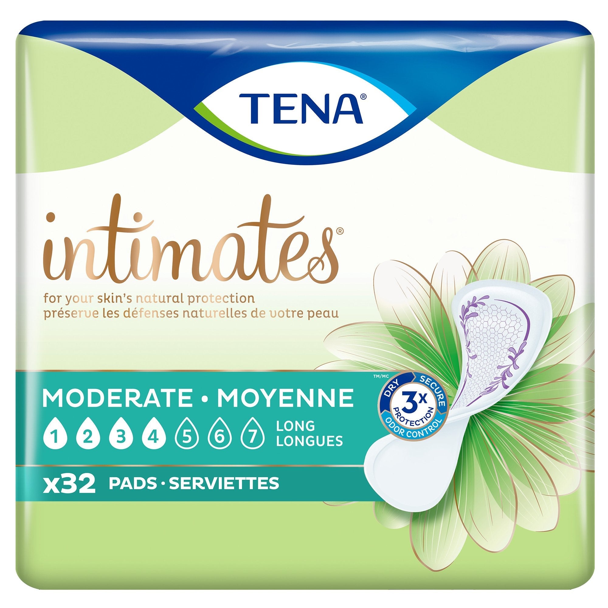 Tena Intimates Moderate Absorbency Bladder Control Pads, 13" - 128 Pack