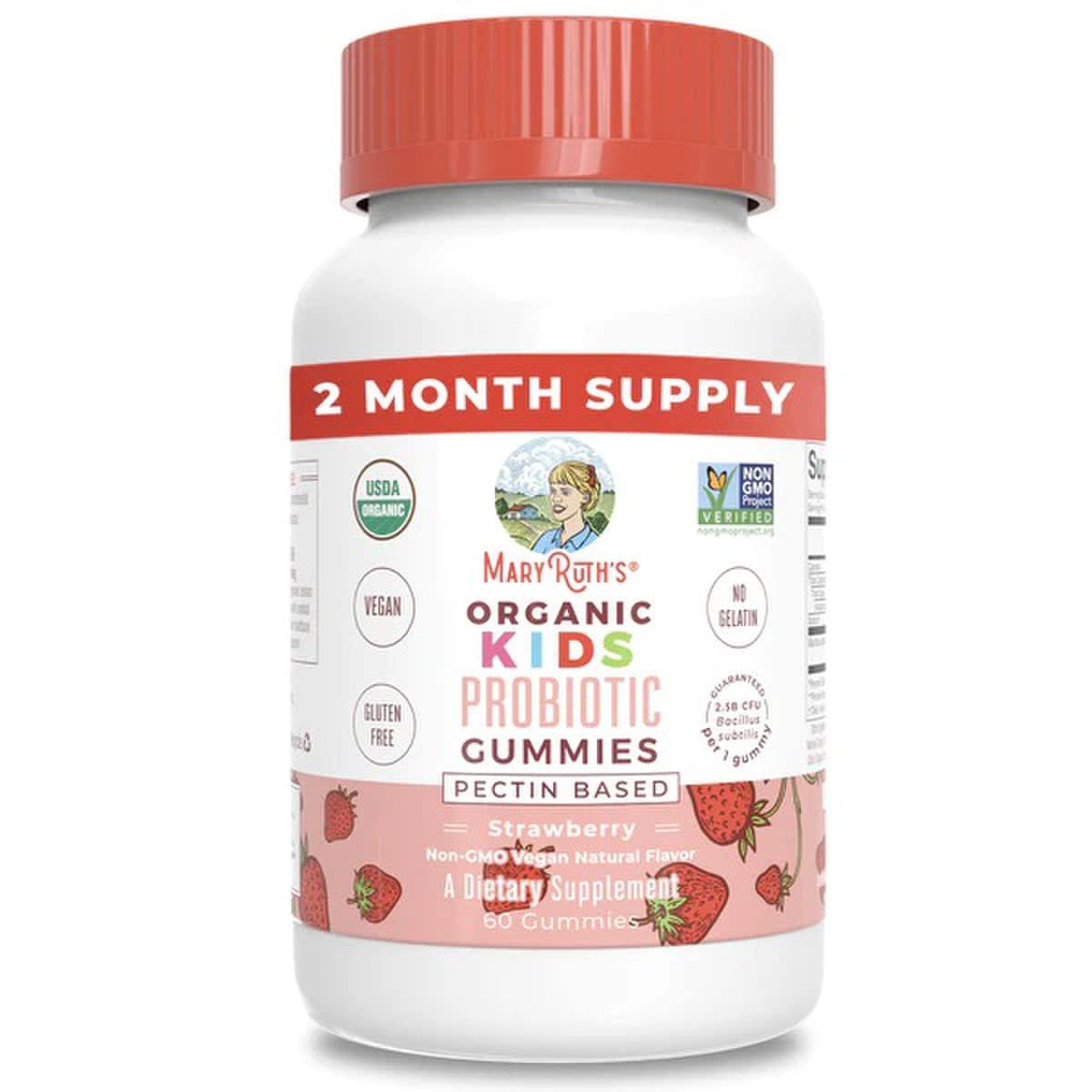 Mary Ruth's™ Organic Kids Probiotic Gummies, Strawberry Flavor