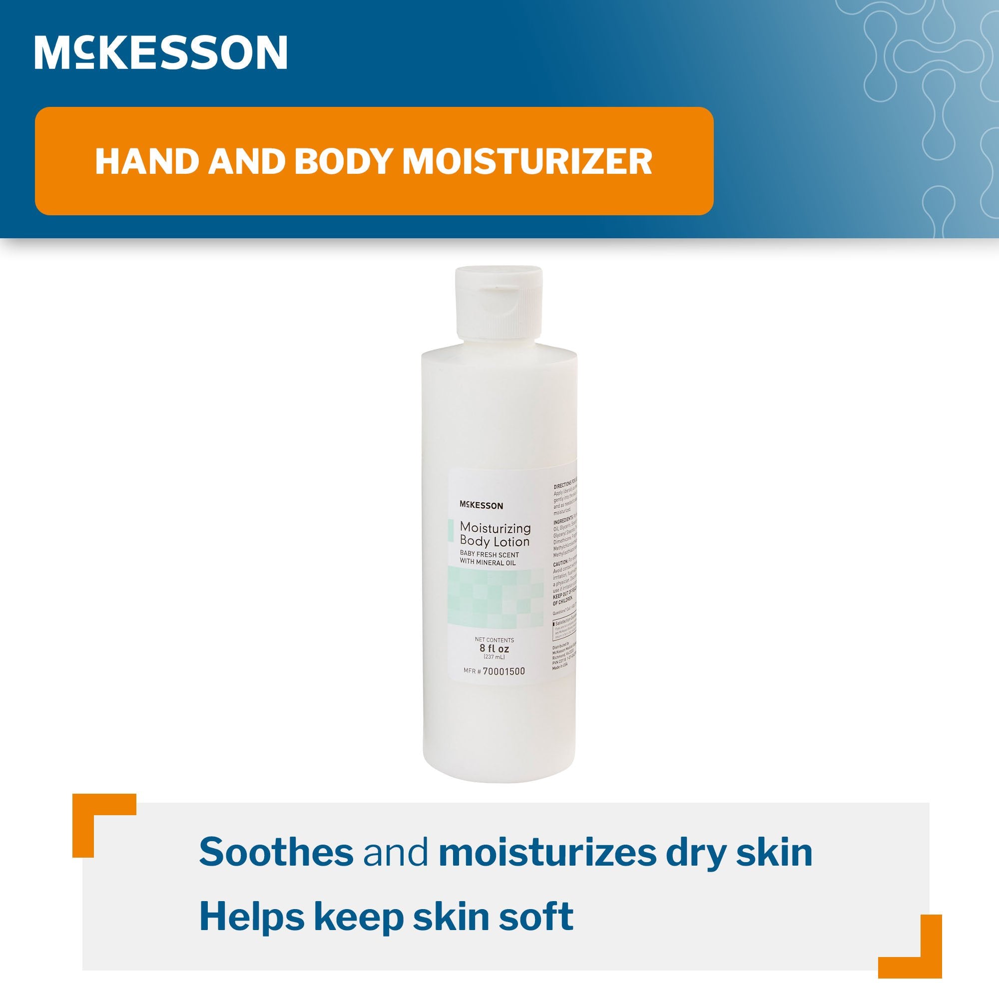 Hand and Body Moisturizer McKesson 8 oz. Bottle Baby Fresh Scent Lotion - image 2
