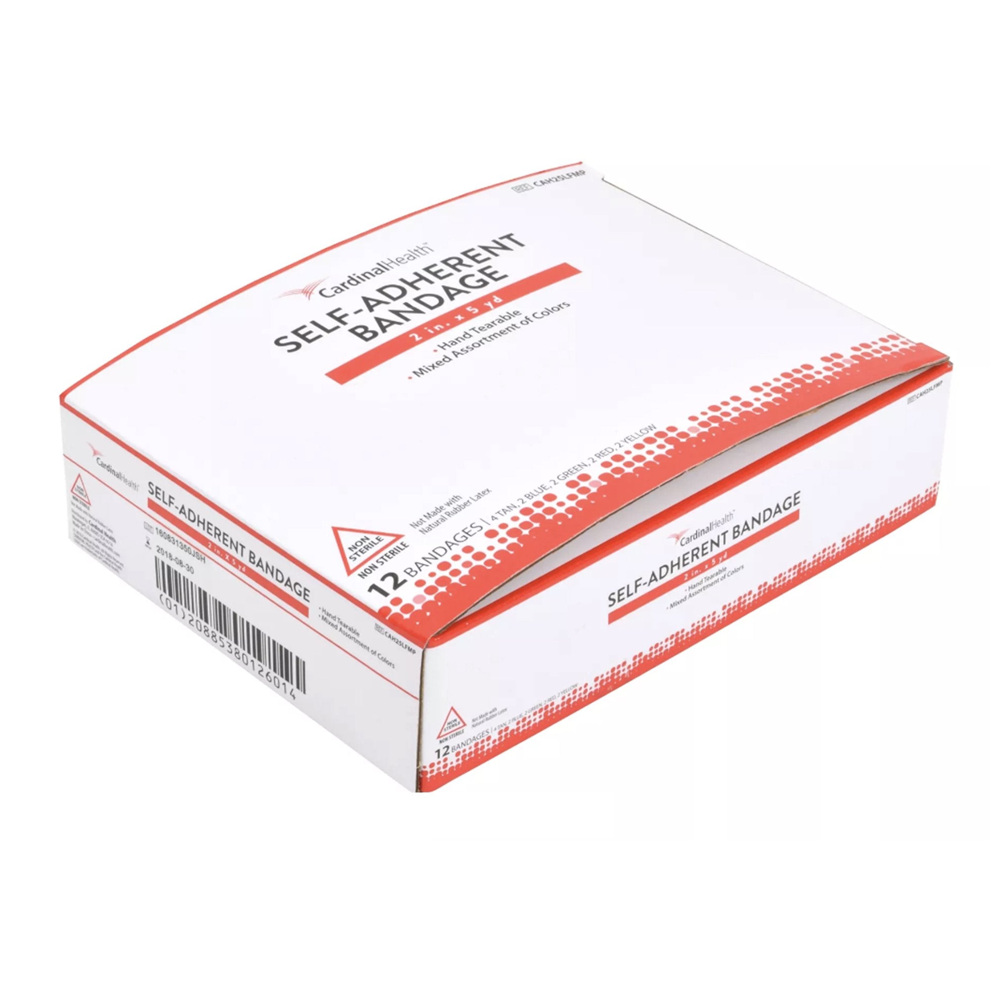Cohesive Bandage Cardinal Health™ 2 Inch X 5 Yard Self-Adherent Closure Assorted Colors NonSterile Standard Compression - image 3