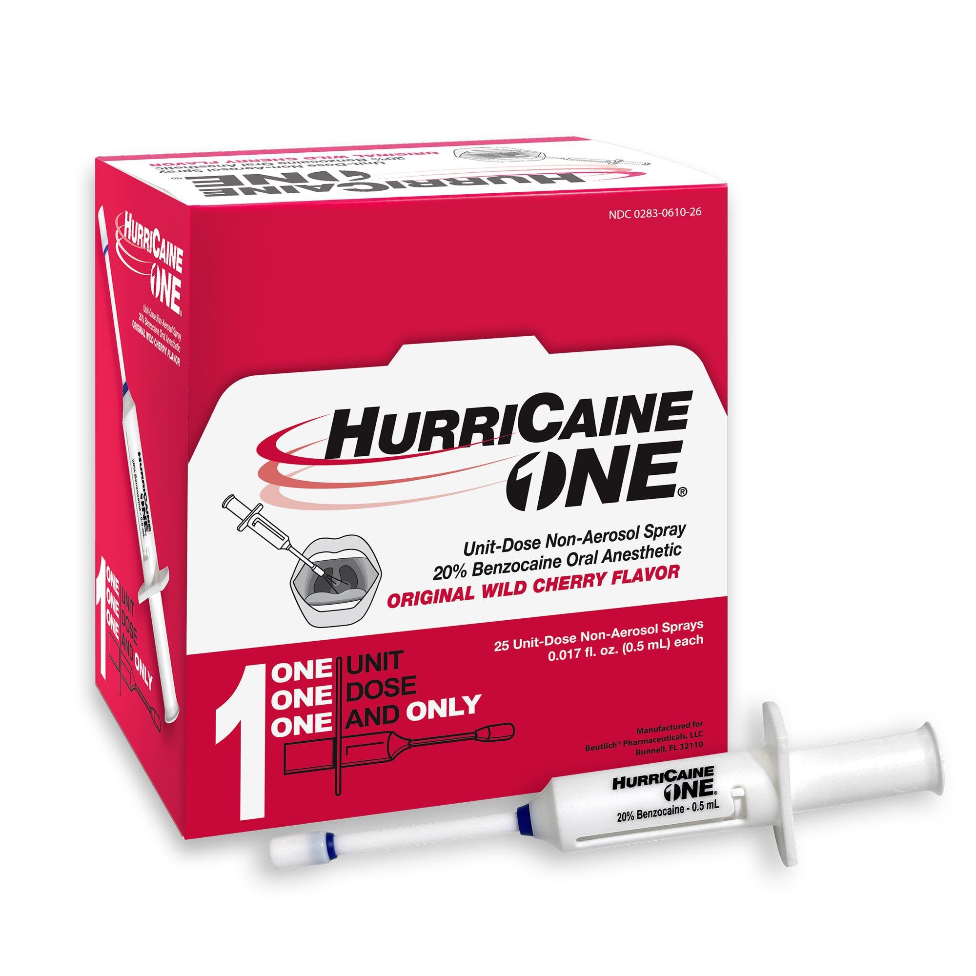 Oral Pain Relief HurriCaine® 20% Strength Benzocaine Unit Dose Spray 0.5 mL - image 2