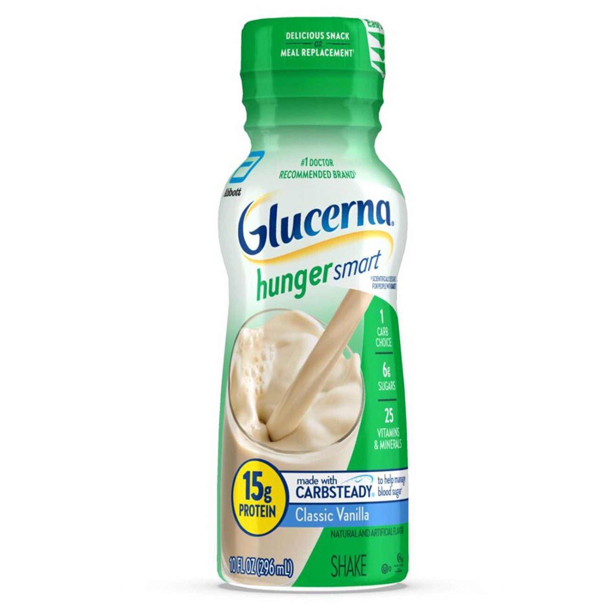 Glucerna® Hunger Smart Shake, Vanilla Flavor, 10-ounce bottle (24 Units)