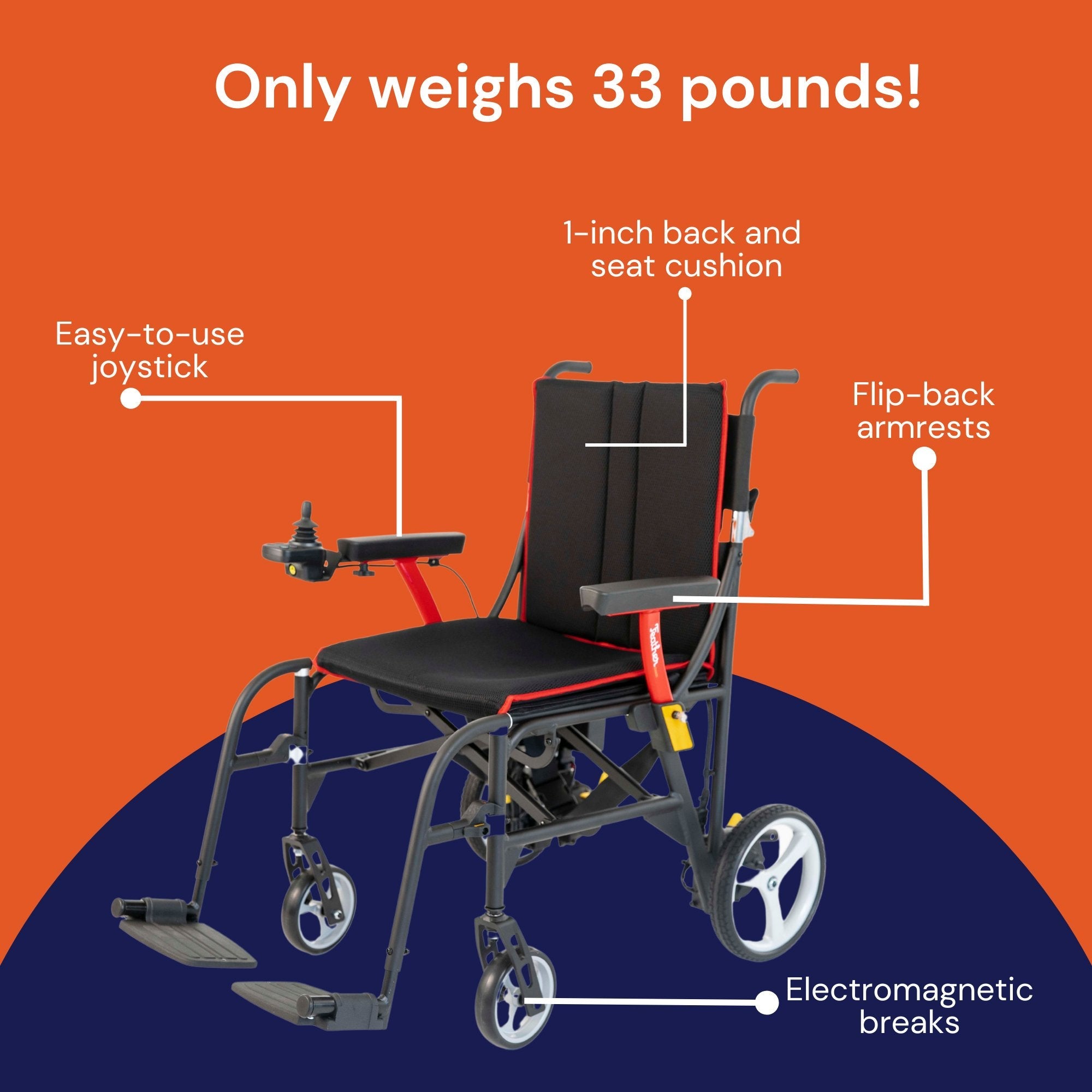 Feather Power Wheelchair, 18 Inch Seat Width (1 Unit)