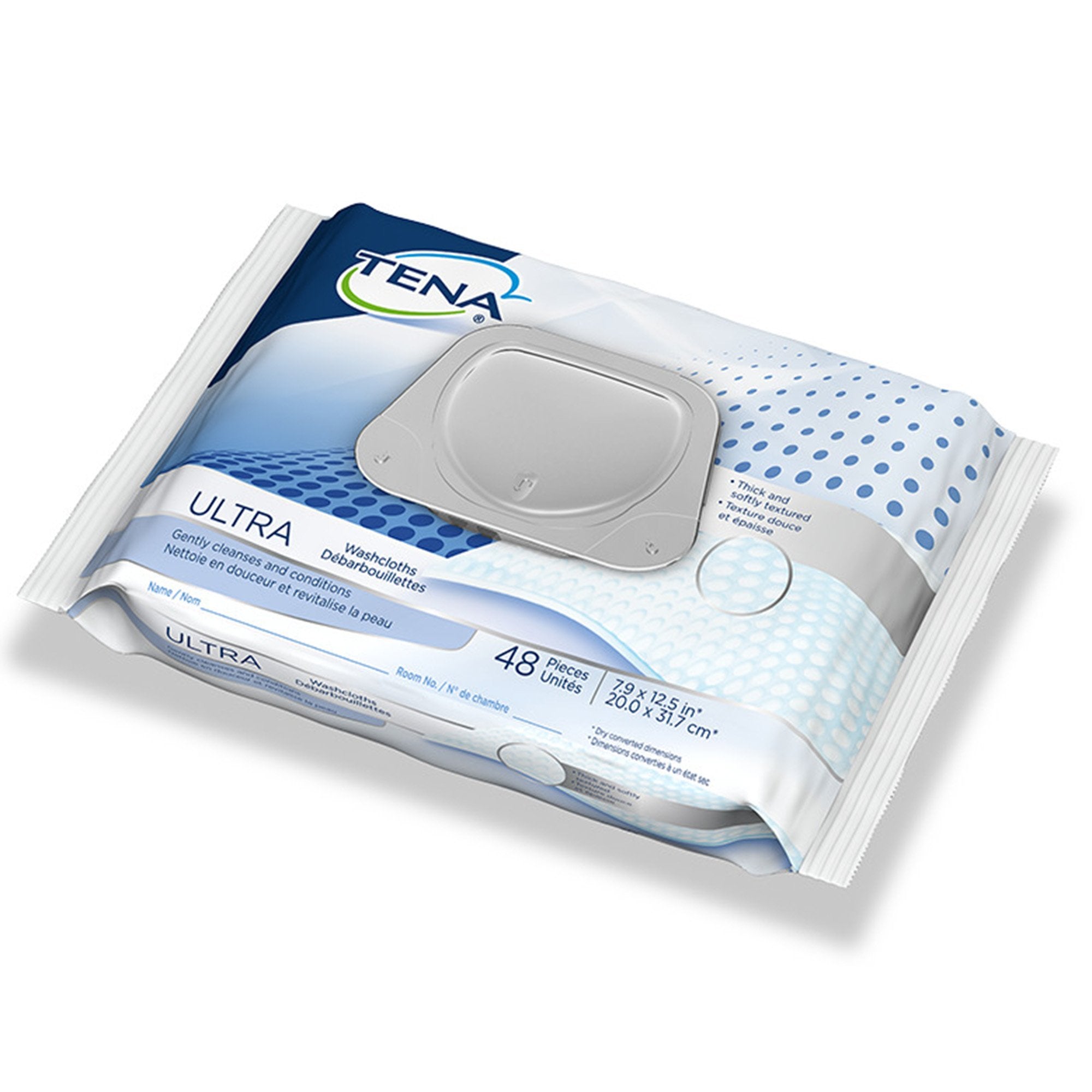 Tena® Ultra Washcloths, Disposable, Soft Pack (576 Units)