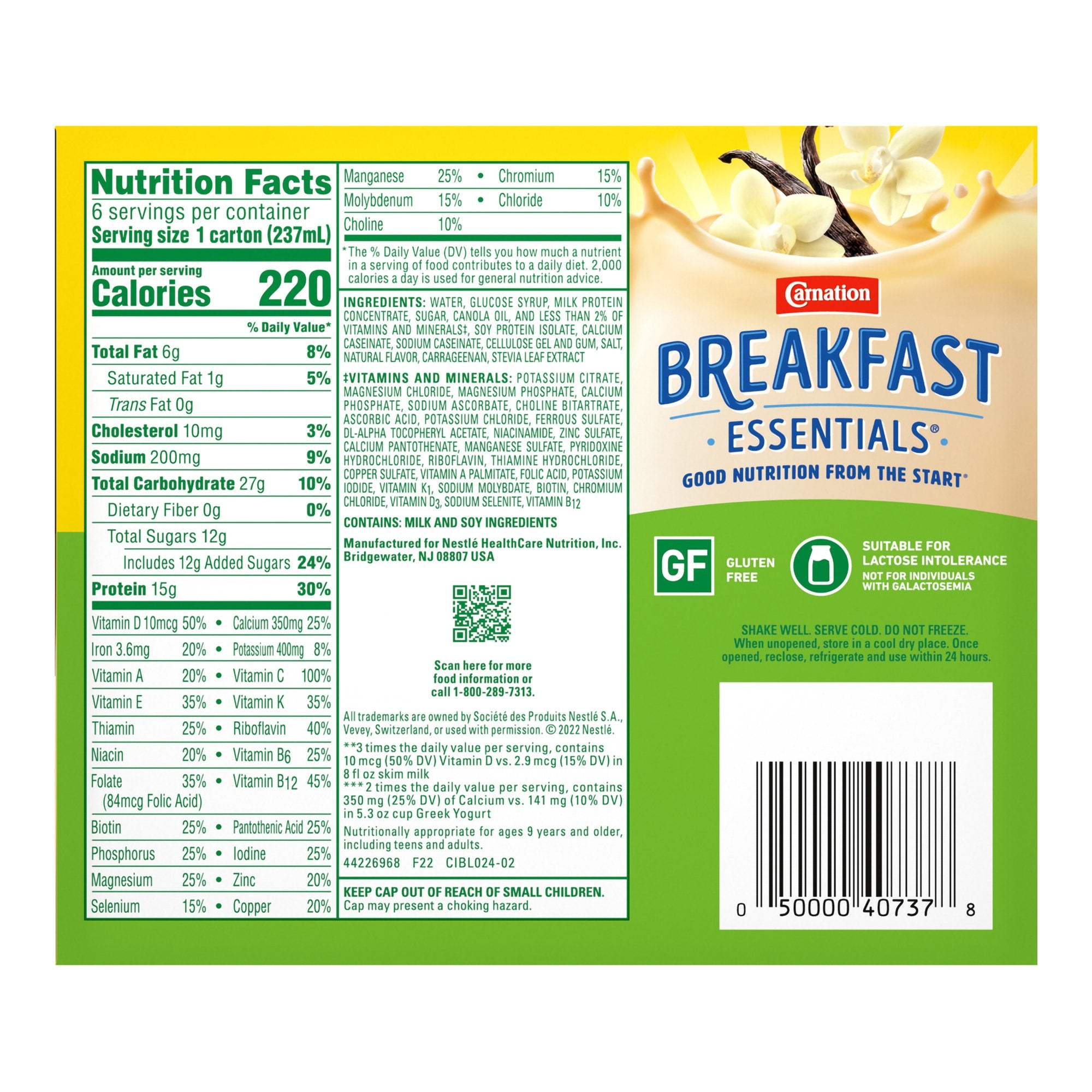 Oral Supplement Carnation Breakfast Essentials® High Protein French Vanilla Flavor Liquid 8 oz. Bottle - image 4