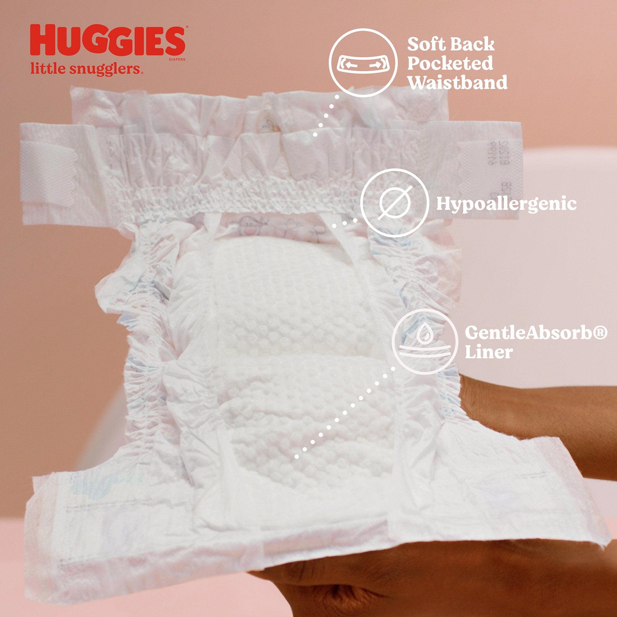 Unisex Baby Diaper Huggies® Little Snugglers Preemie Disposable Heavy Absorbency - image 3