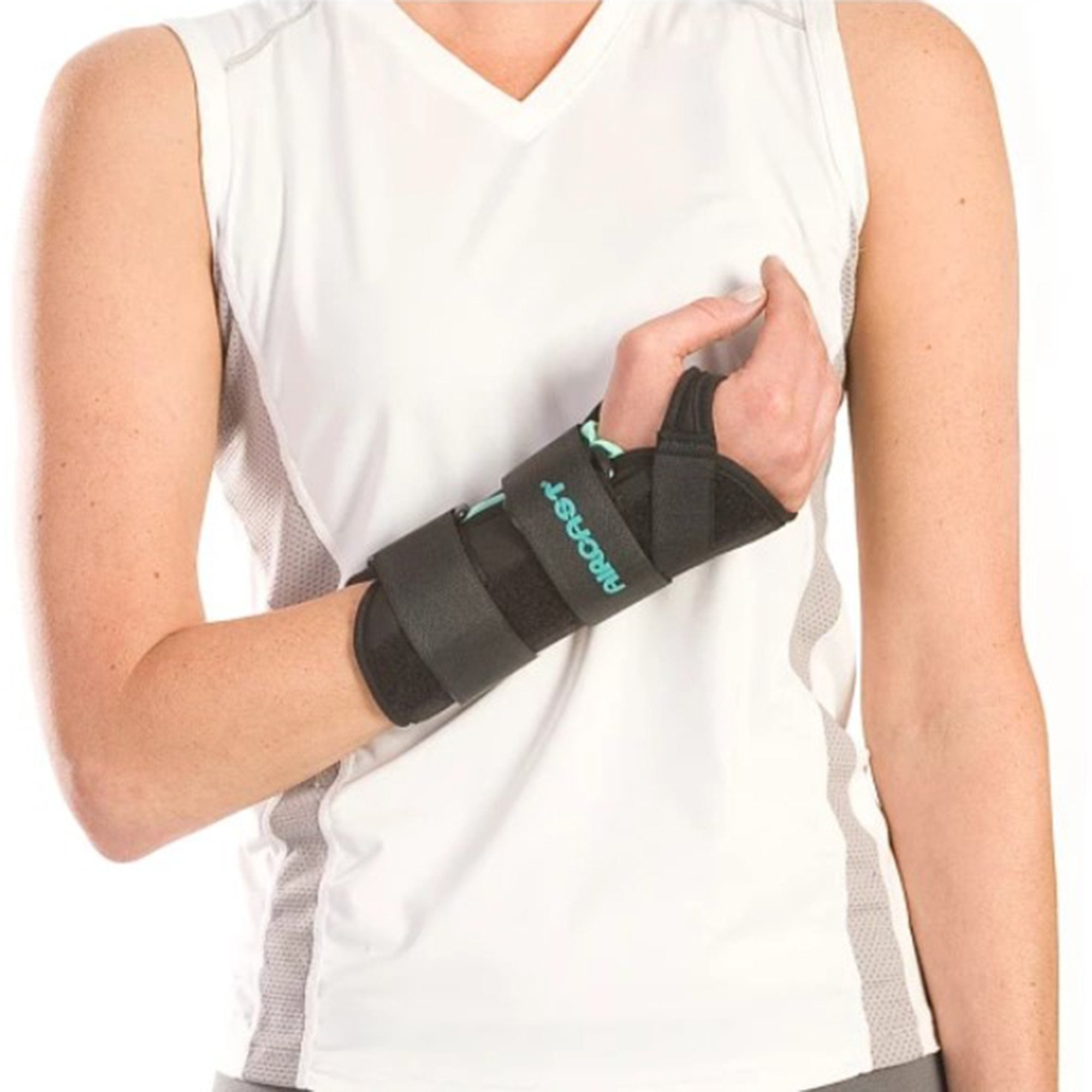 Wrist Brace AirCast® A2™ Aluminum / Foam / Nylon Right Hand Black Large