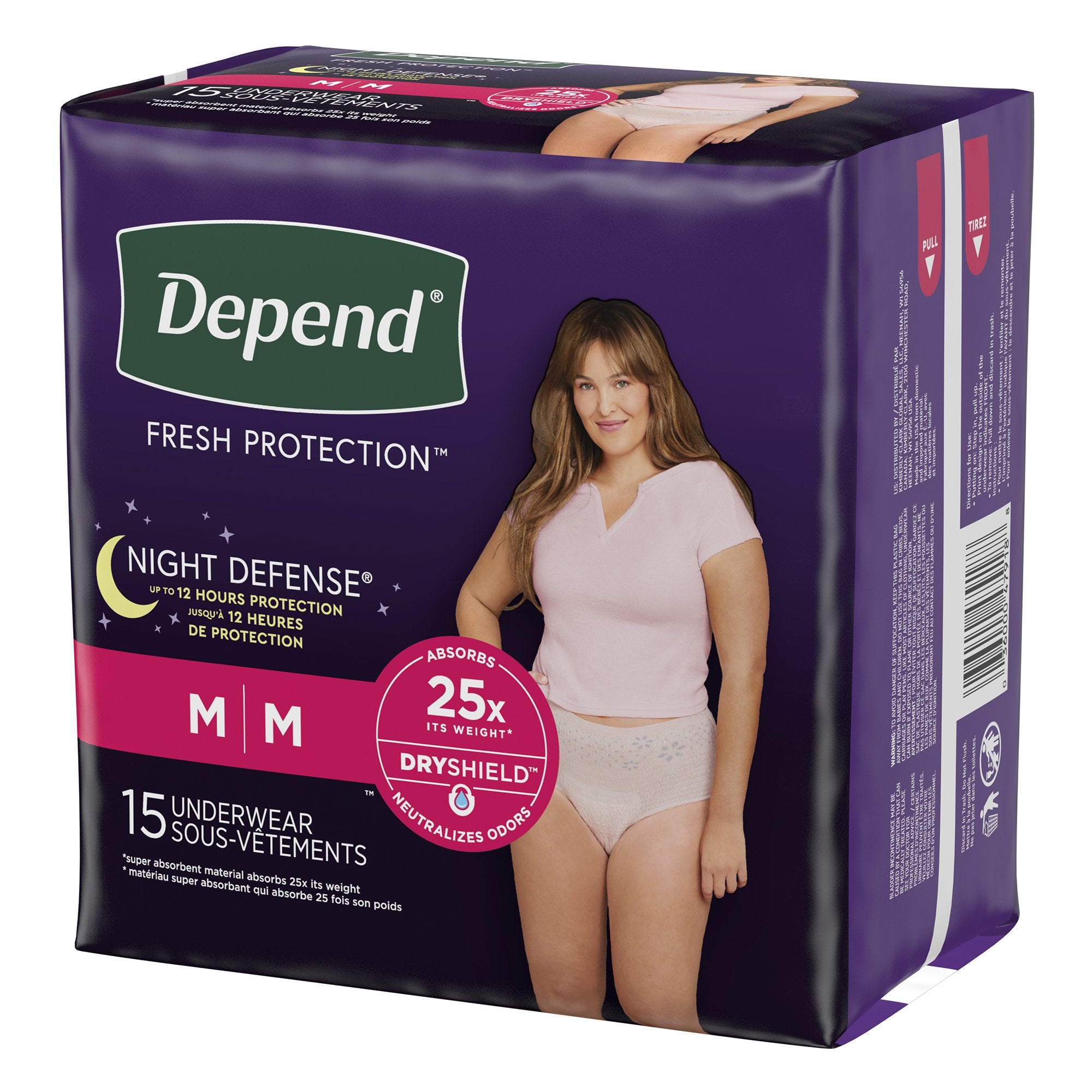 Absorbent Underwear Depend® Night Defense® Waistband Style Adult Medium Female Disposable Heavy Absorbency - image 2