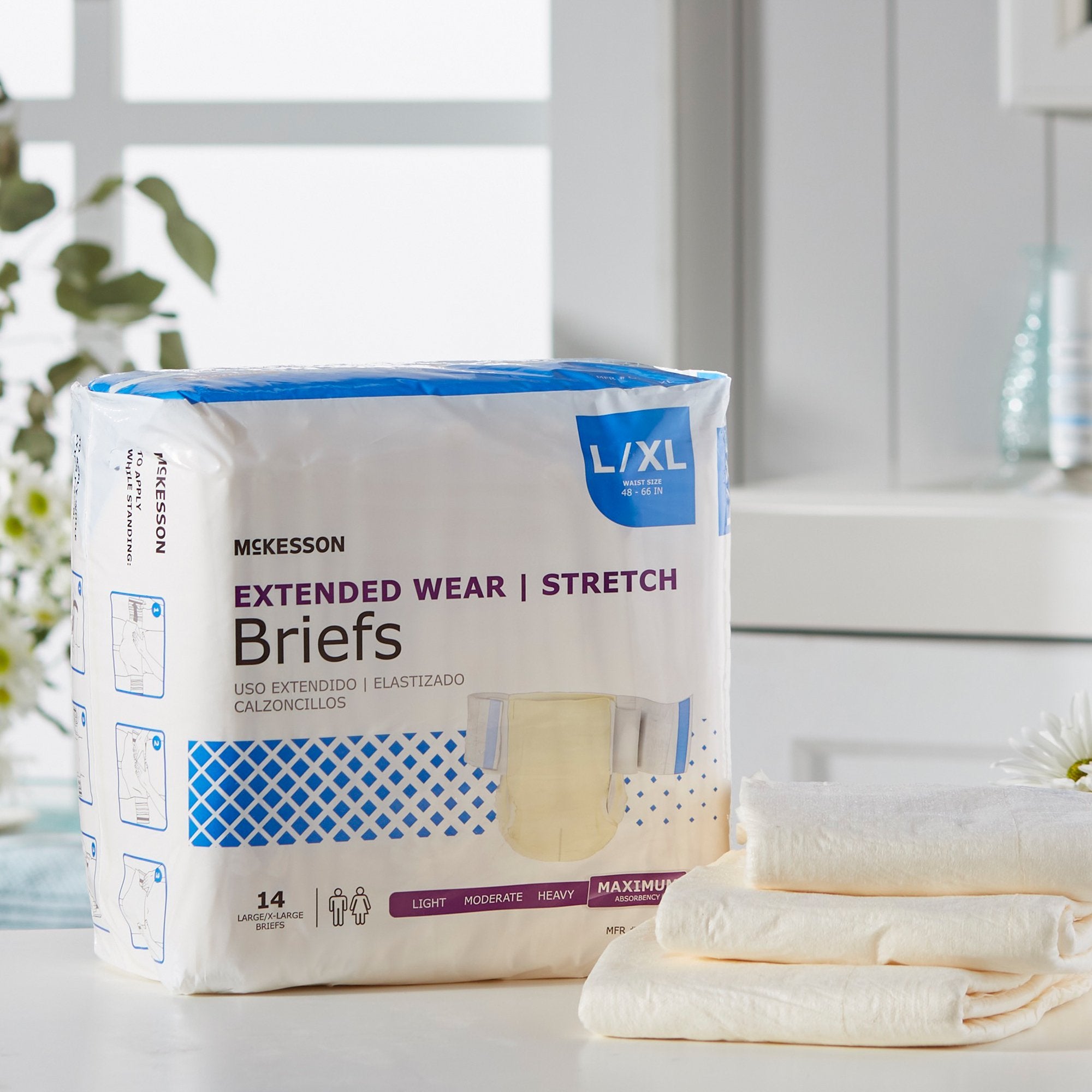 Incontinence Brief McKesson Extended Wear Adult Large / X-Large Unisex Disposable Heavy Absorbency - image 6