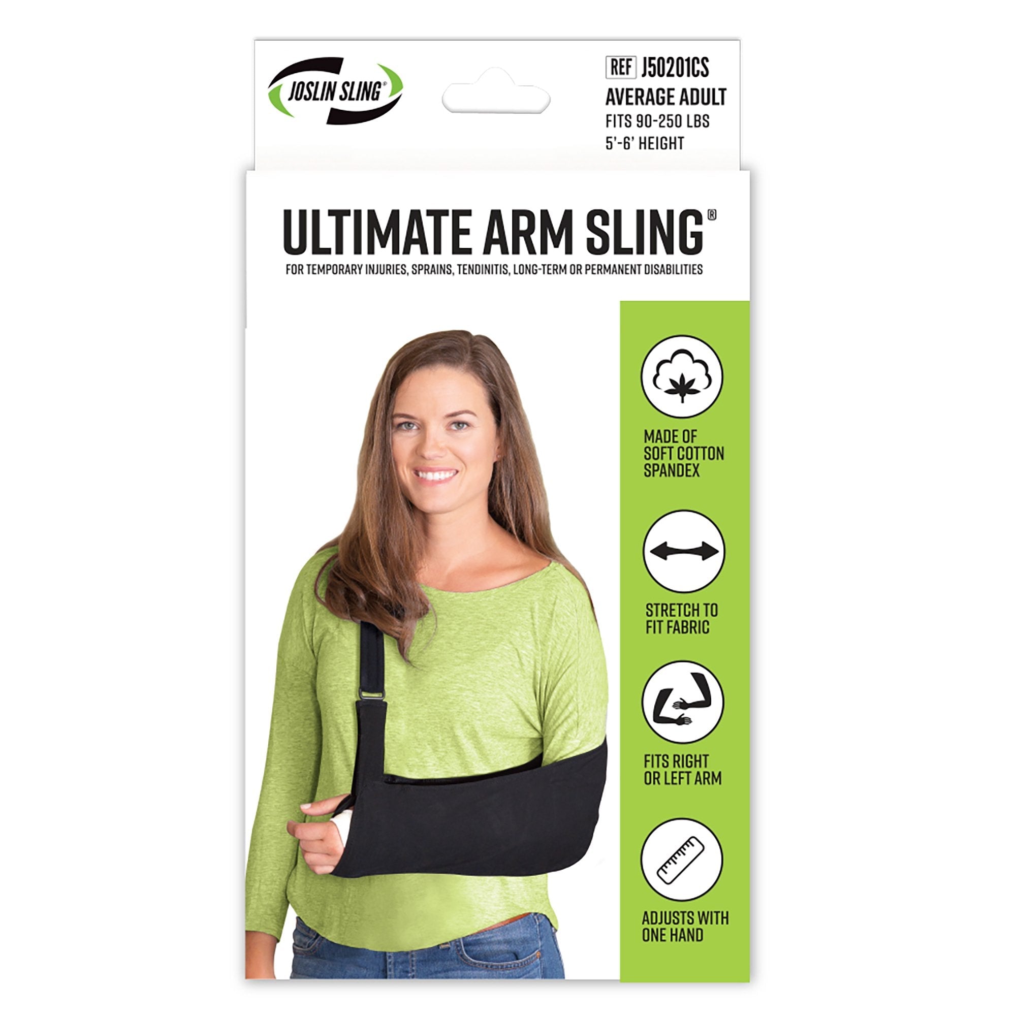 Arm Sling Ultimate Arm Sling® D-Ring / Hook and Loop Strap Closure Average Adult (1 Unit)