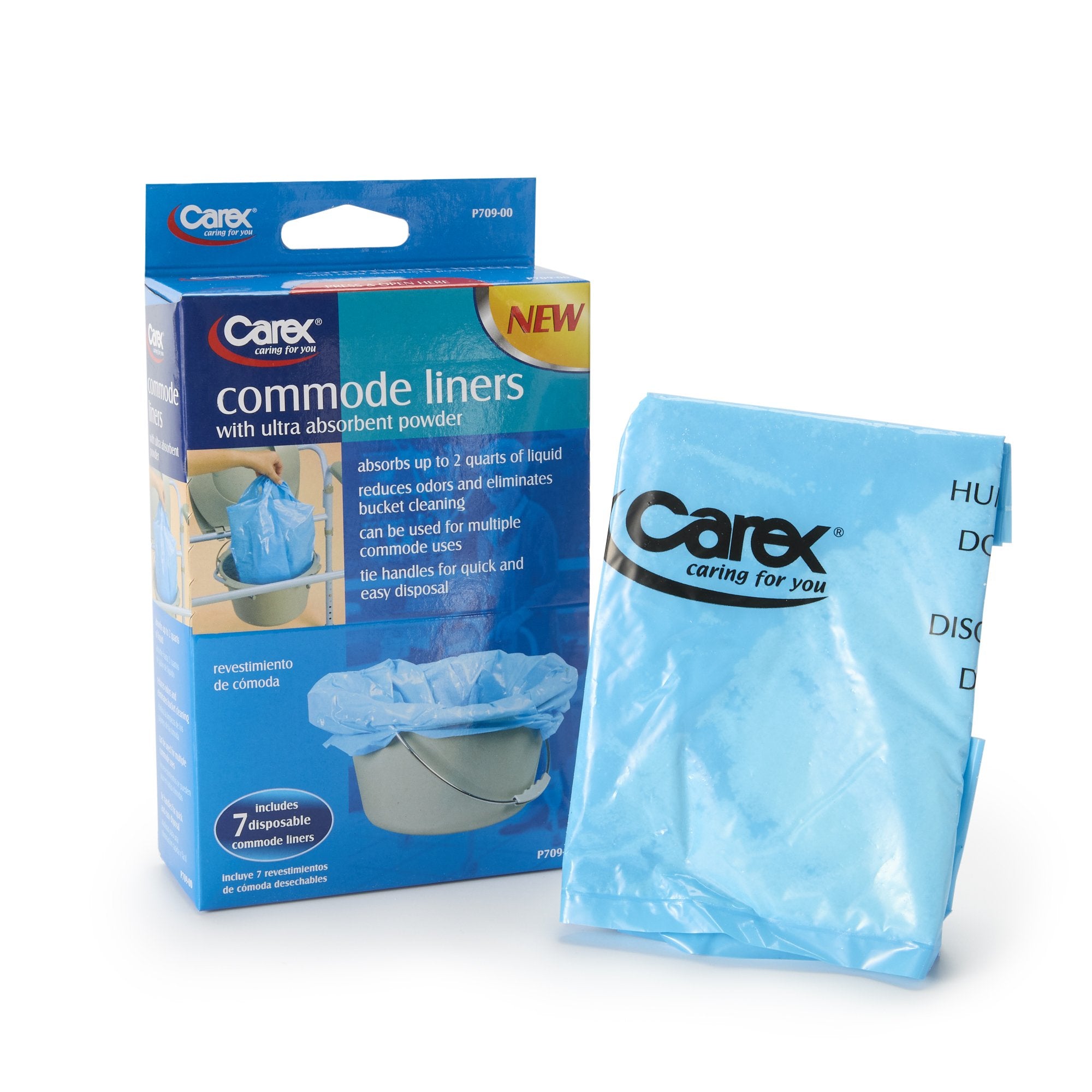 Carex® Commode Liner, 14 x 14 Inch (7 Units)