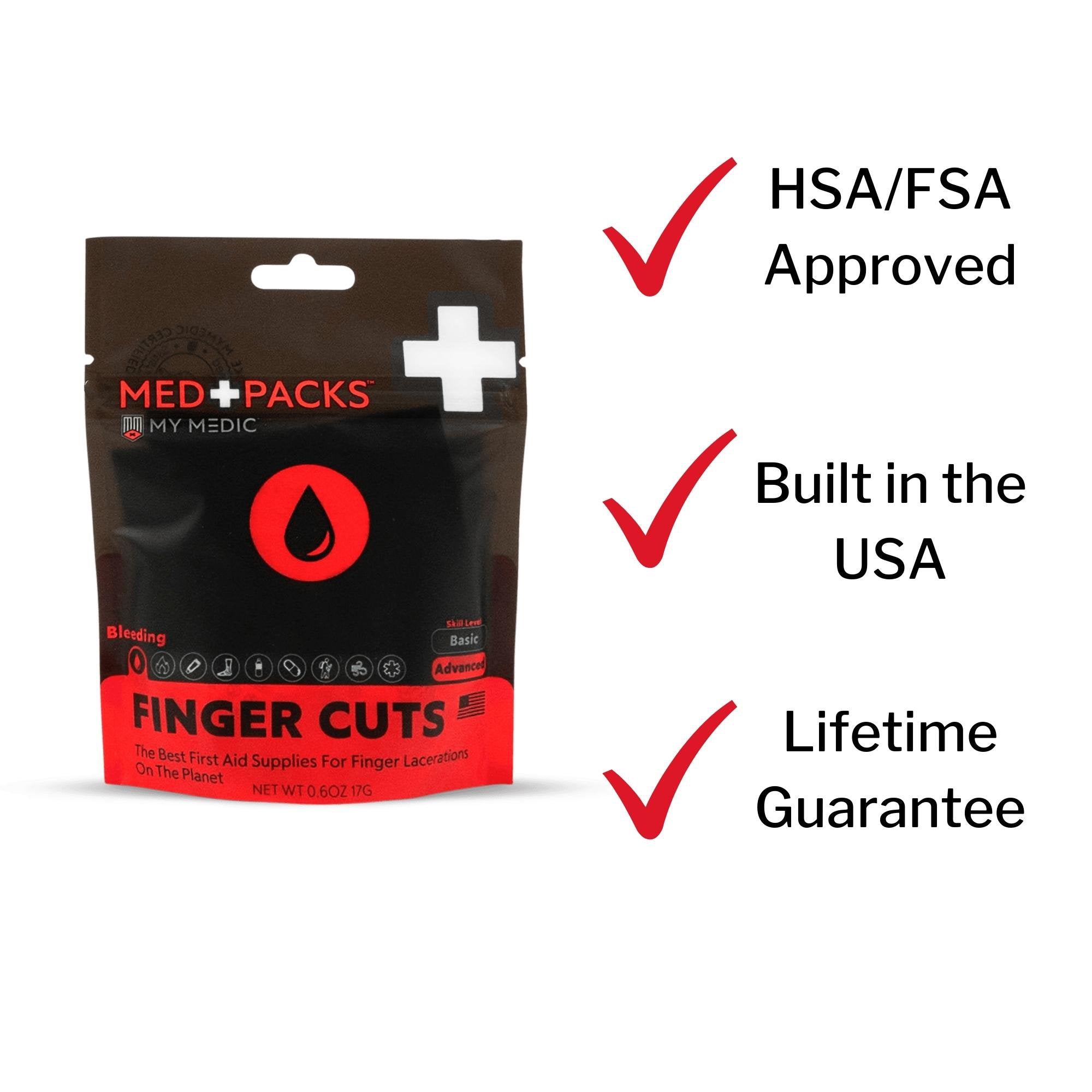 My Medic Med Packs First Aid Kit for Finger Cuts – Emergency Supplies in Portable Pouch (1 Unit)