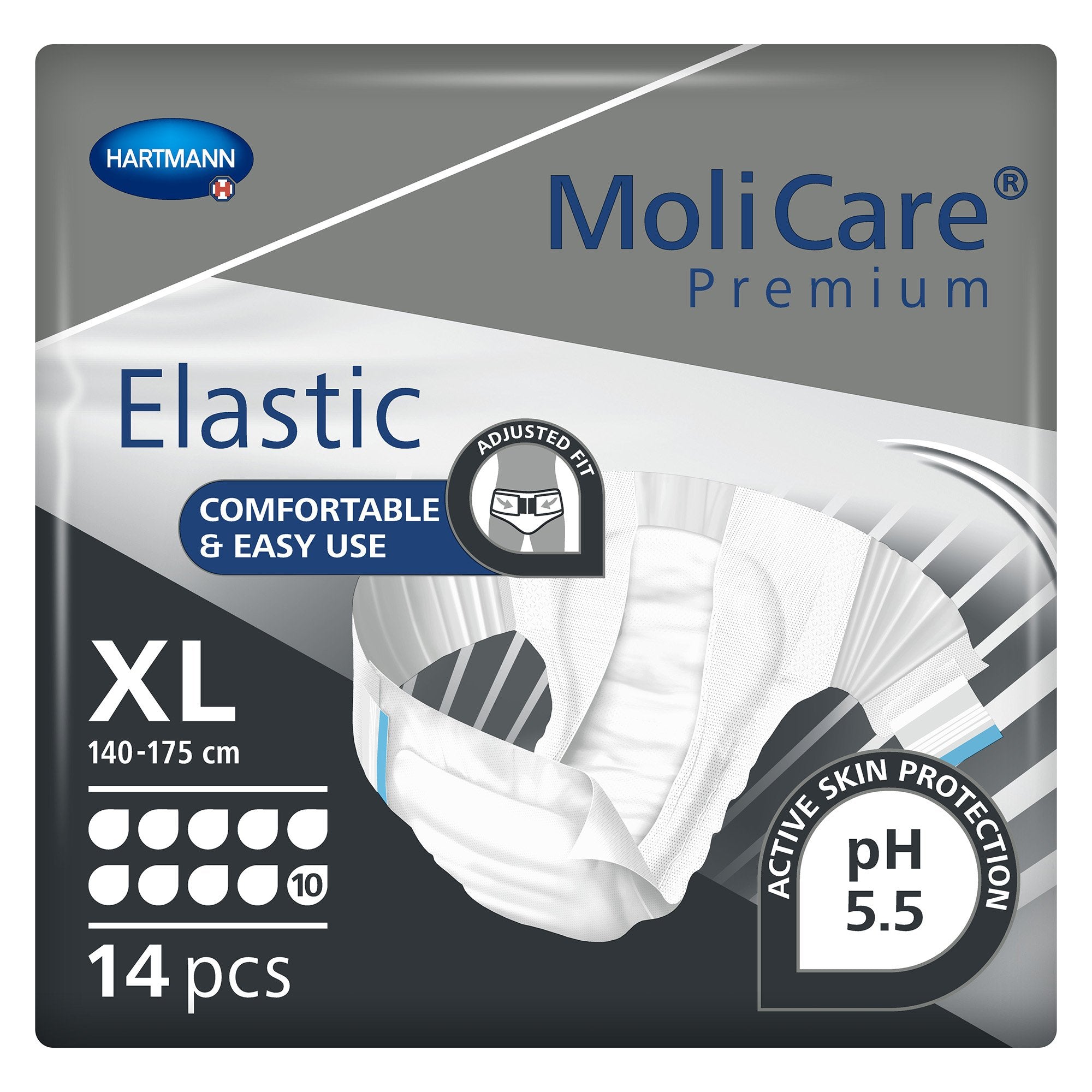 Incontinence Brief MoliCare® Premium Elastic 10D Adult X-Large Unisex Disposable Heavy Absorbency - image 2