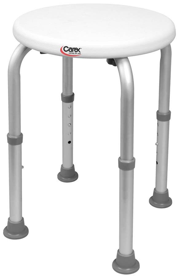 Shower Stool Carex® Without Arms Aluminum Frame Without Backrest 13 Inch Seat Width 250 lbs. Weight Capacity