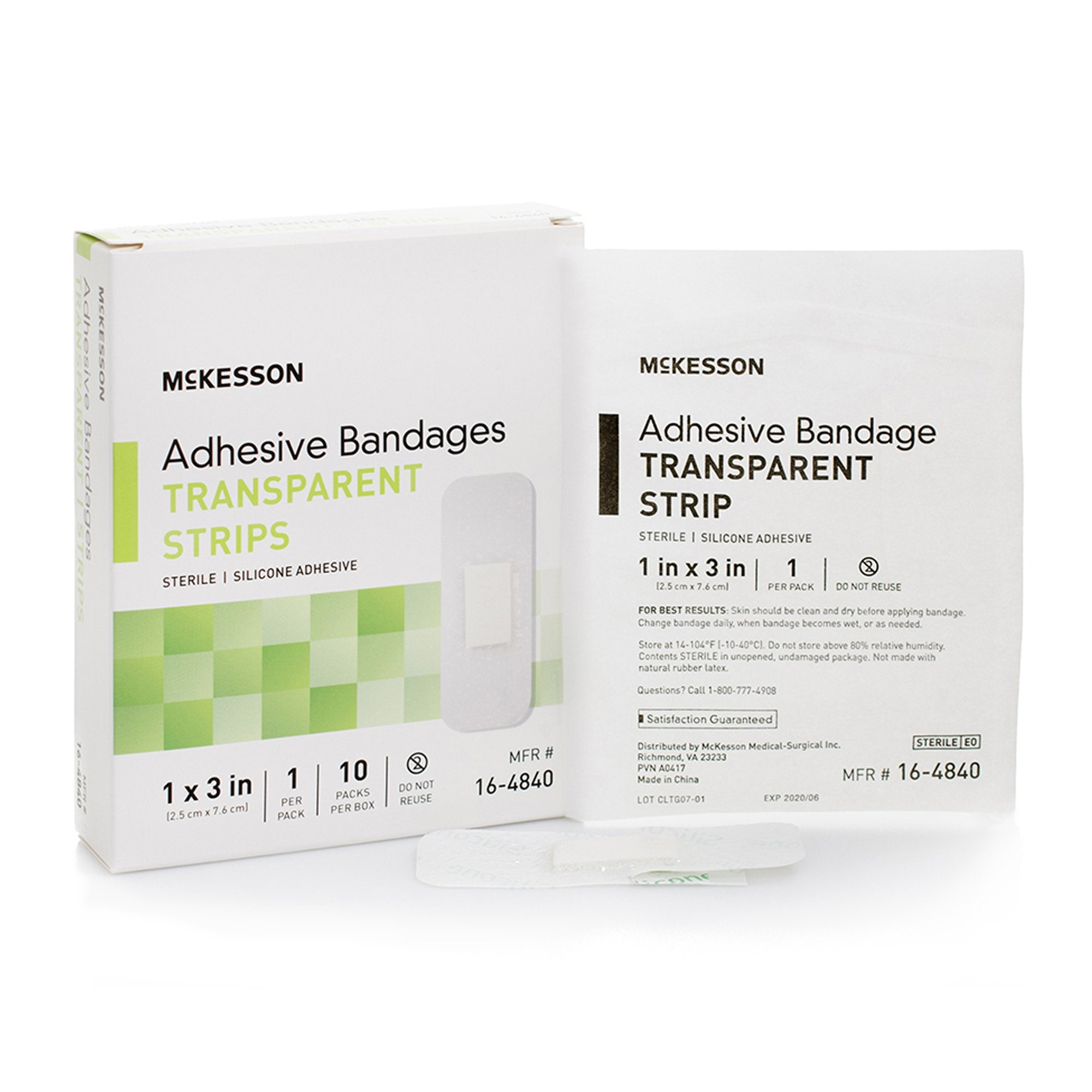 Waterproof Adhesive Strip McKesson Silicone Sheer 1 X 3 Inch Sterile