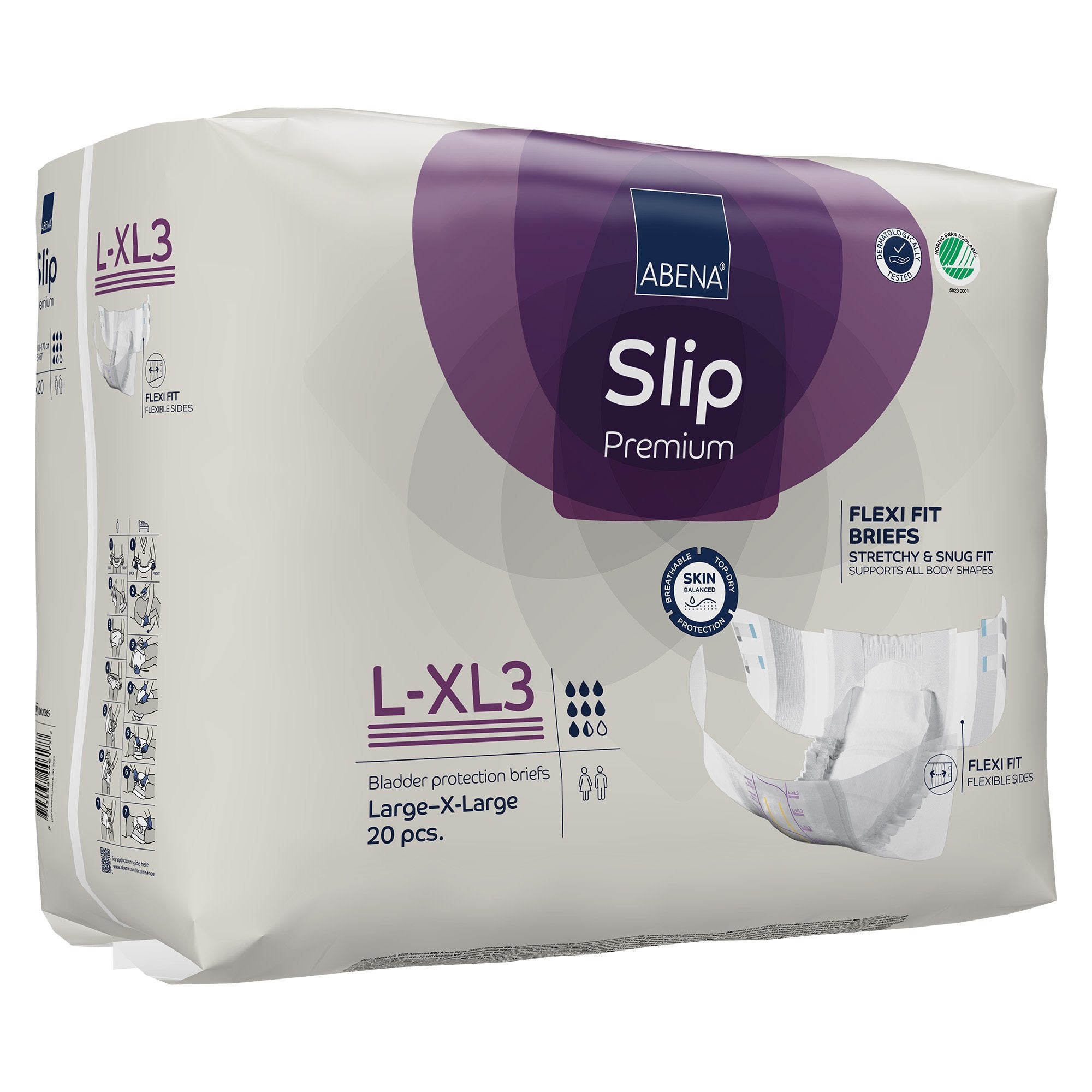 Incontinence Brief Abena Slip Flexi Fit Adult Large / X-Large Unisex Disposable Heavy Absorbency - image 3