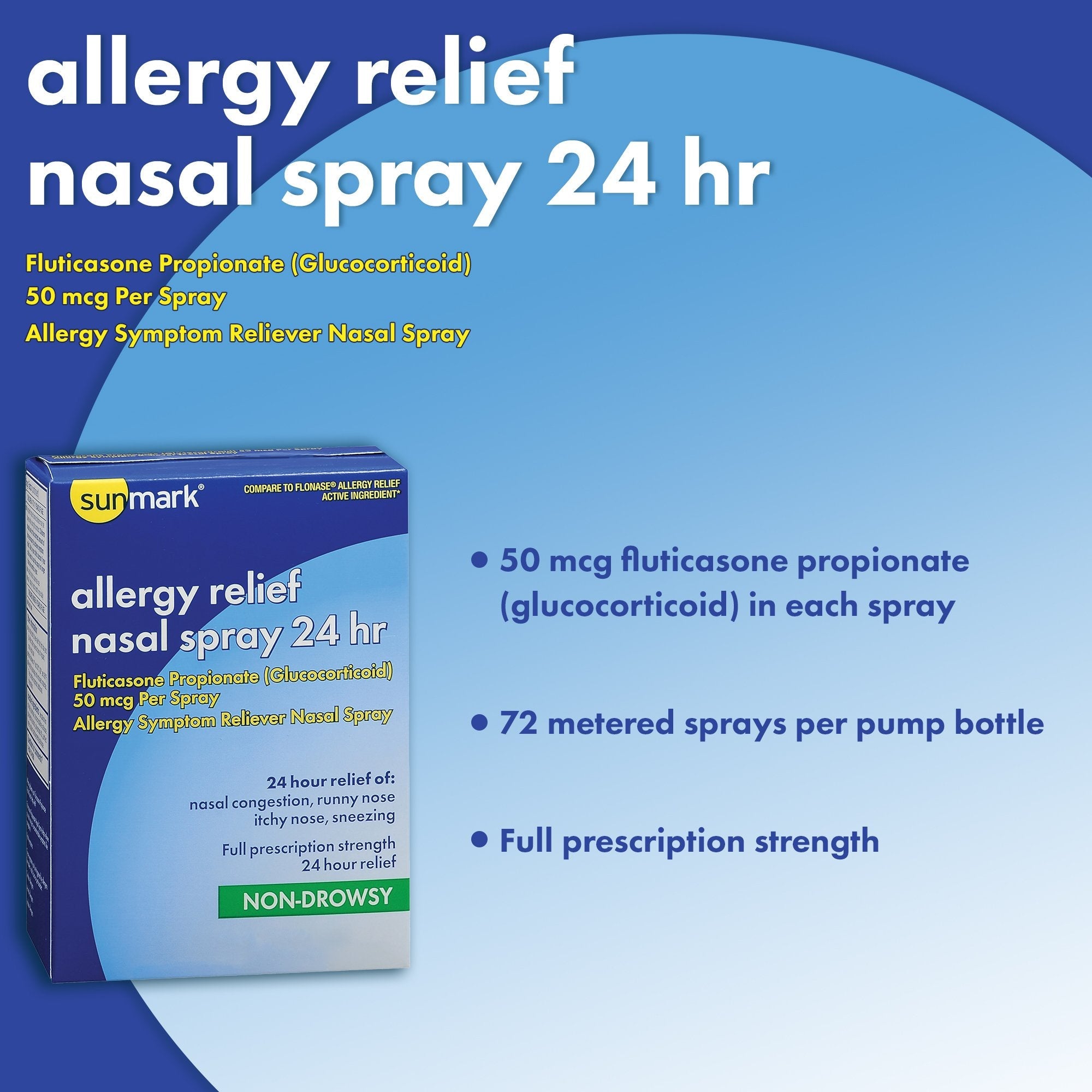 sunmark® 24 Hour Fluticasone Propionate Allergy Relief, 0.34 fl. oz. (1 Unit)