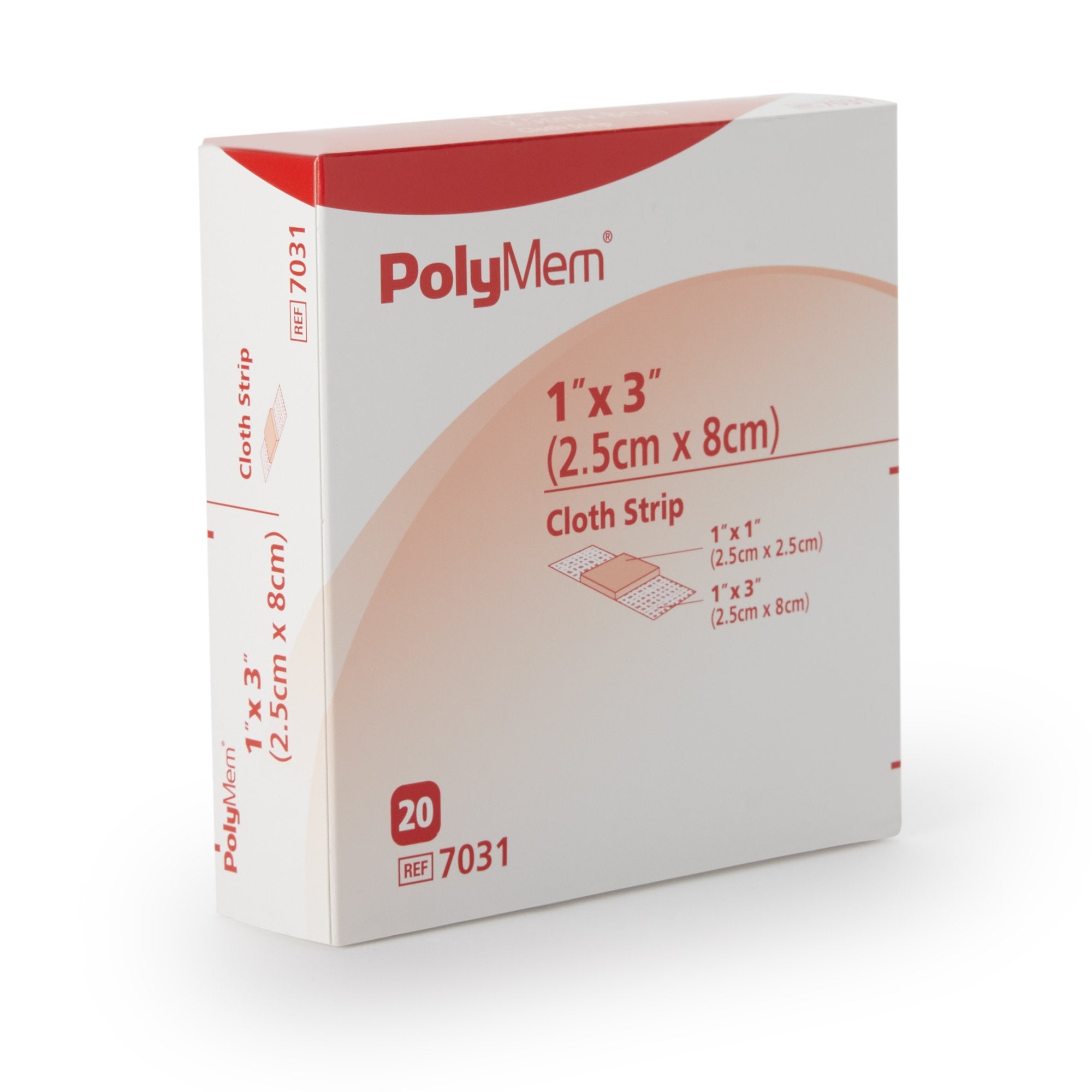 Adhesive Strip PolyMem® Polyurethane / Film Pink / White 1 X 3 Inch Sterile - image 2