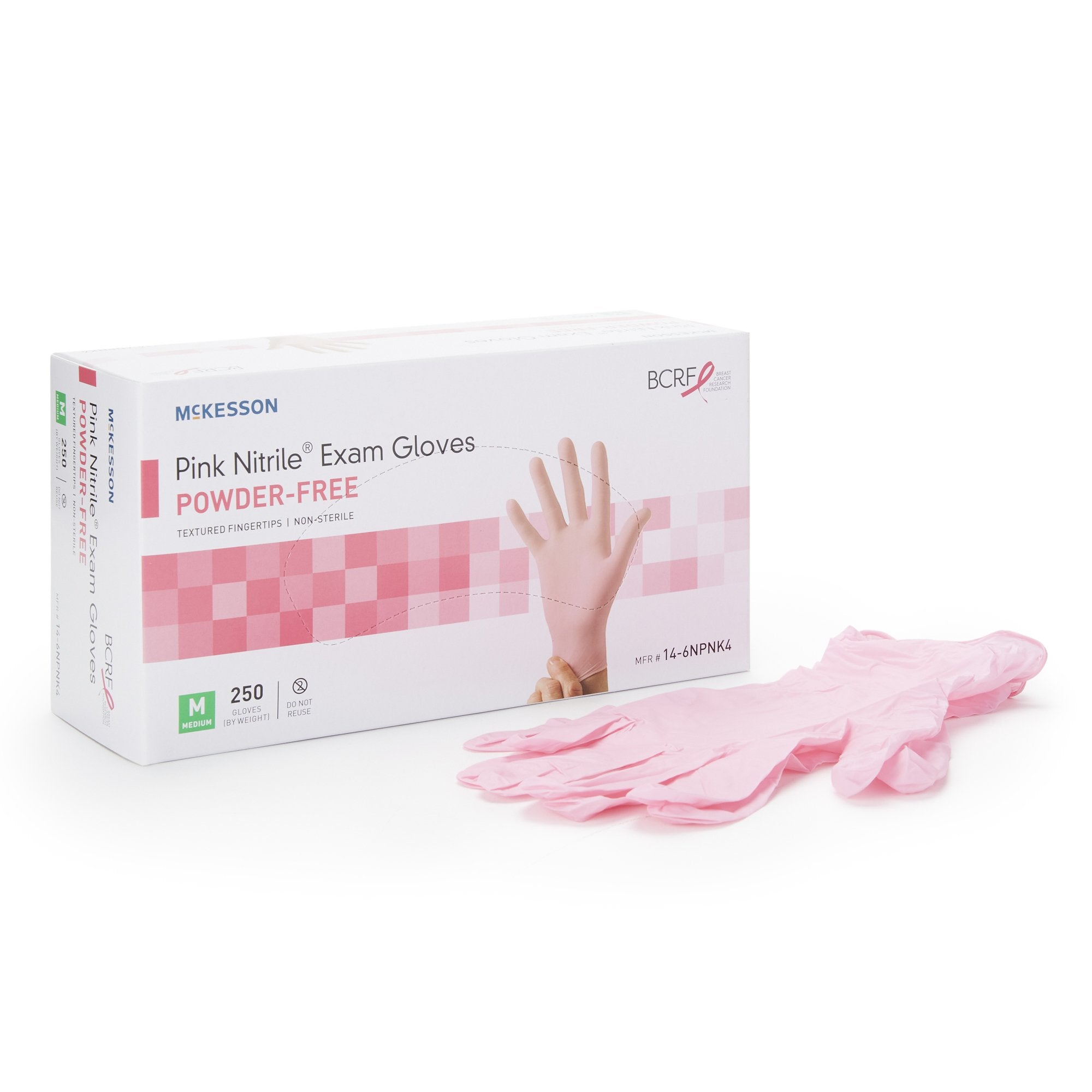 McKesson Pink Nitrile Exam Gloves Medium - Support Breast Cancer Research