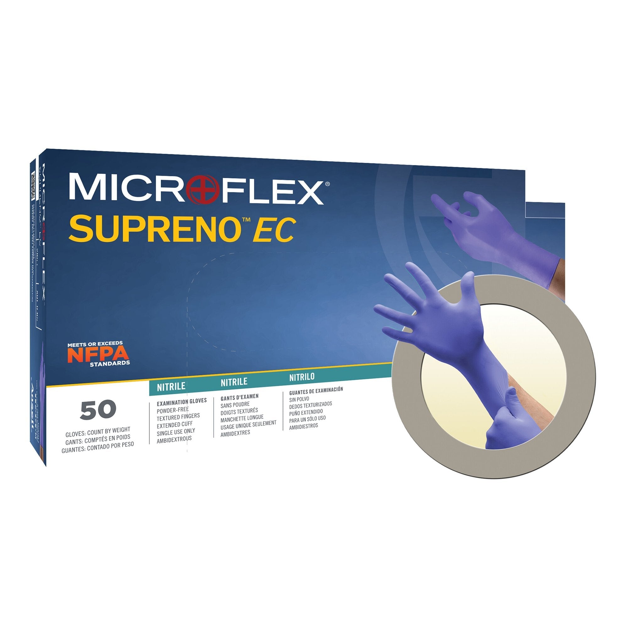 Supreno® EC Nitrile Extended Cuff Length Exam Glove, Extra Large, Blue (50 Units)