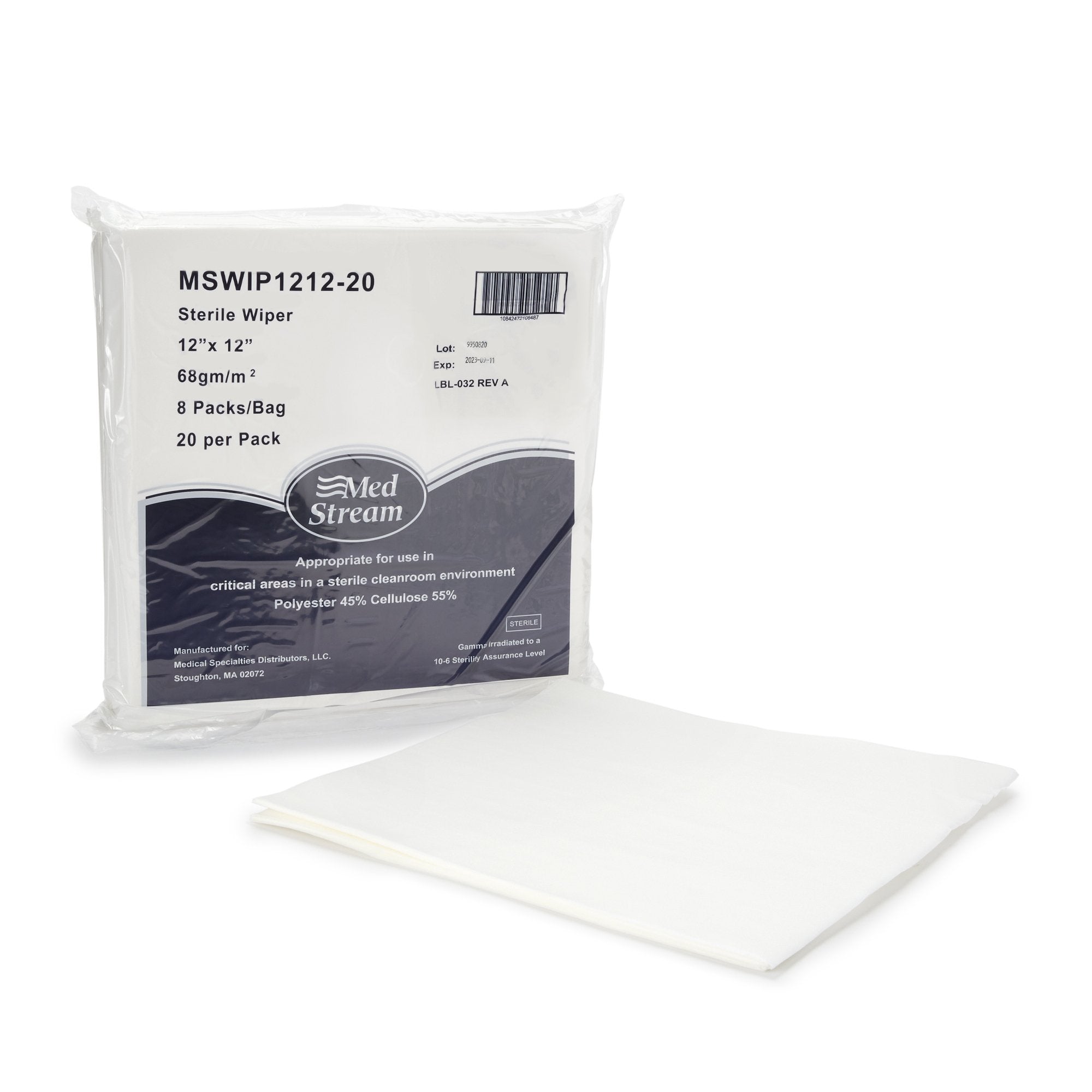 McKesson Cleanroom Wipes, 12 x 12 in. (20 Units)