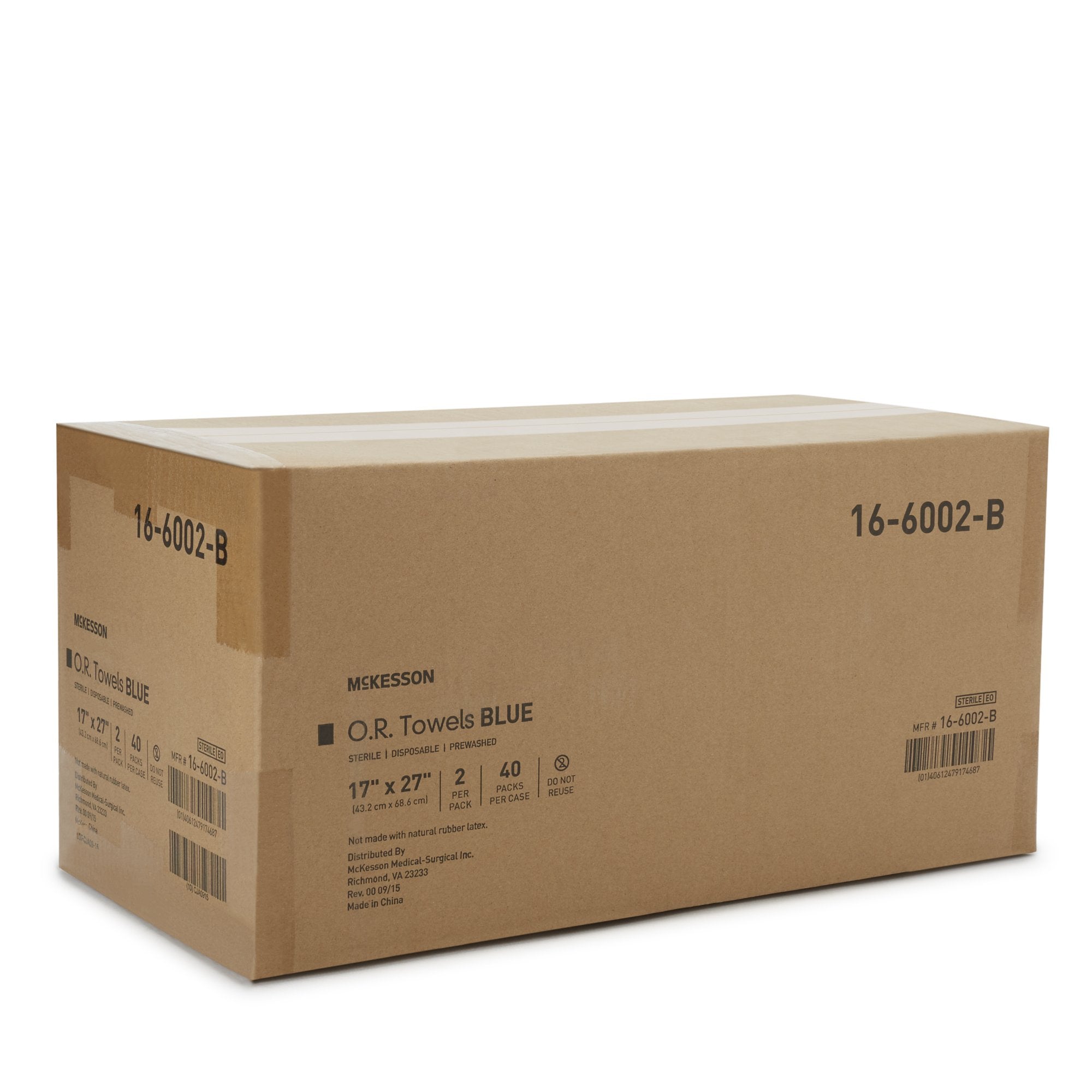 McKesson Sterile Blue O.R. Towel, 17 x 27 Inch (80 Units)