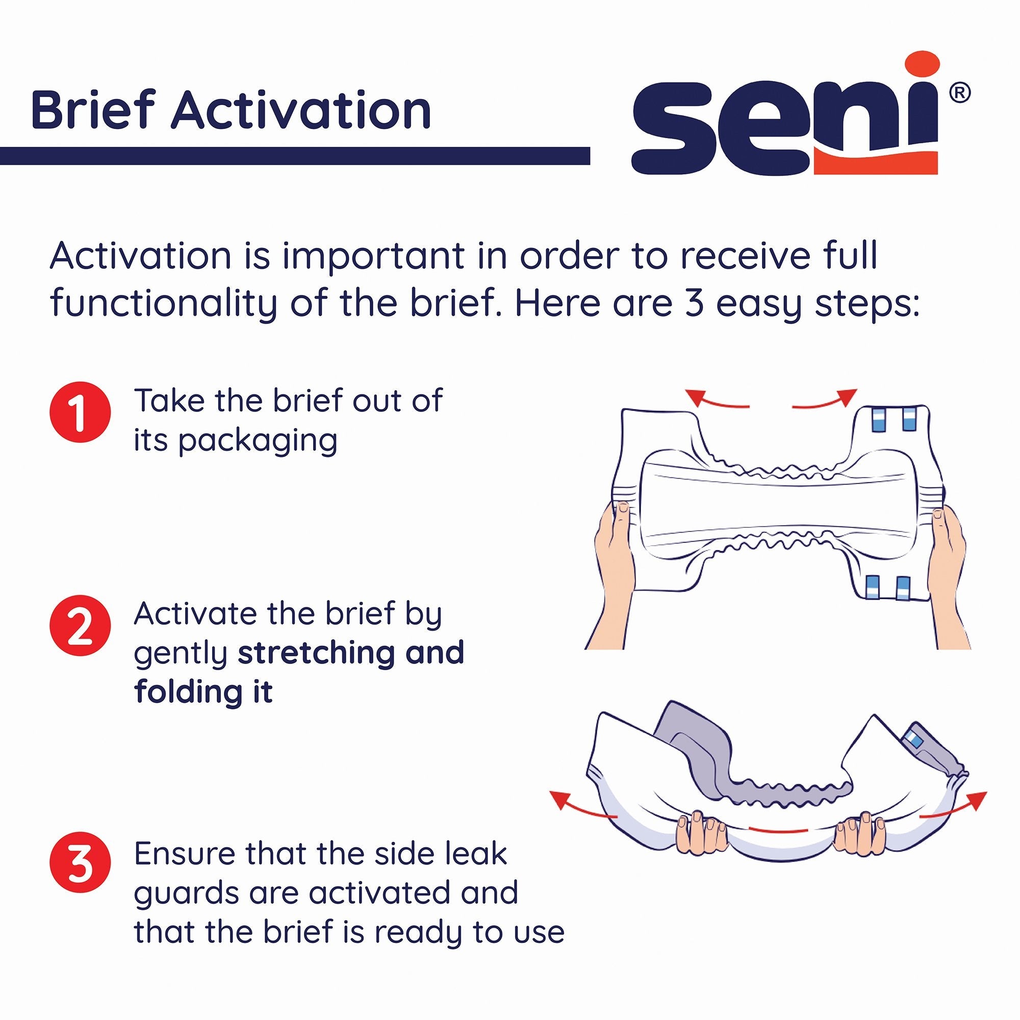 Seni® Classic Plus Moderate to Heavy Absorbency Incontinence Brief, Regular (25 Units)