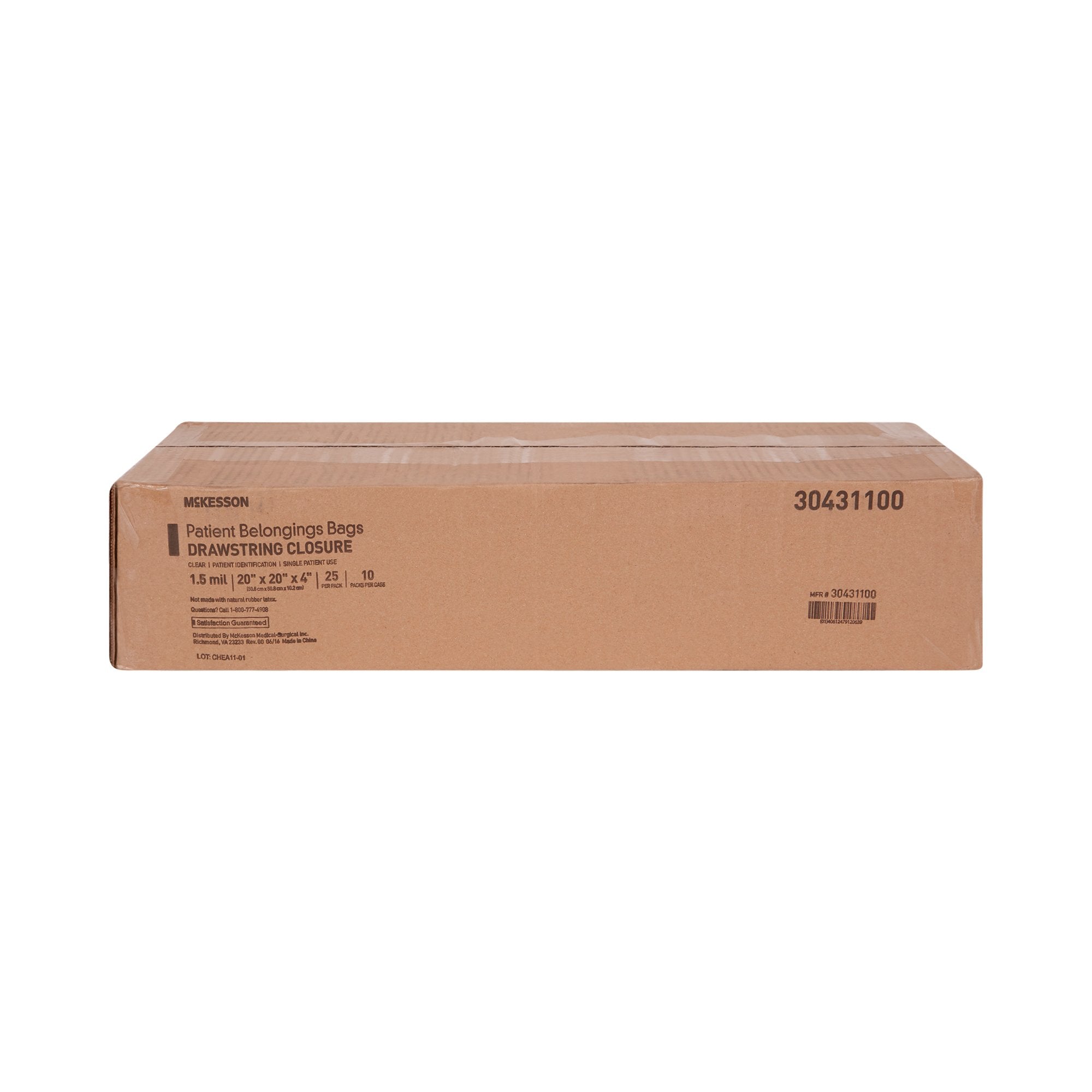 McKesson Patient Belongings Bag, Clear (250 Units)