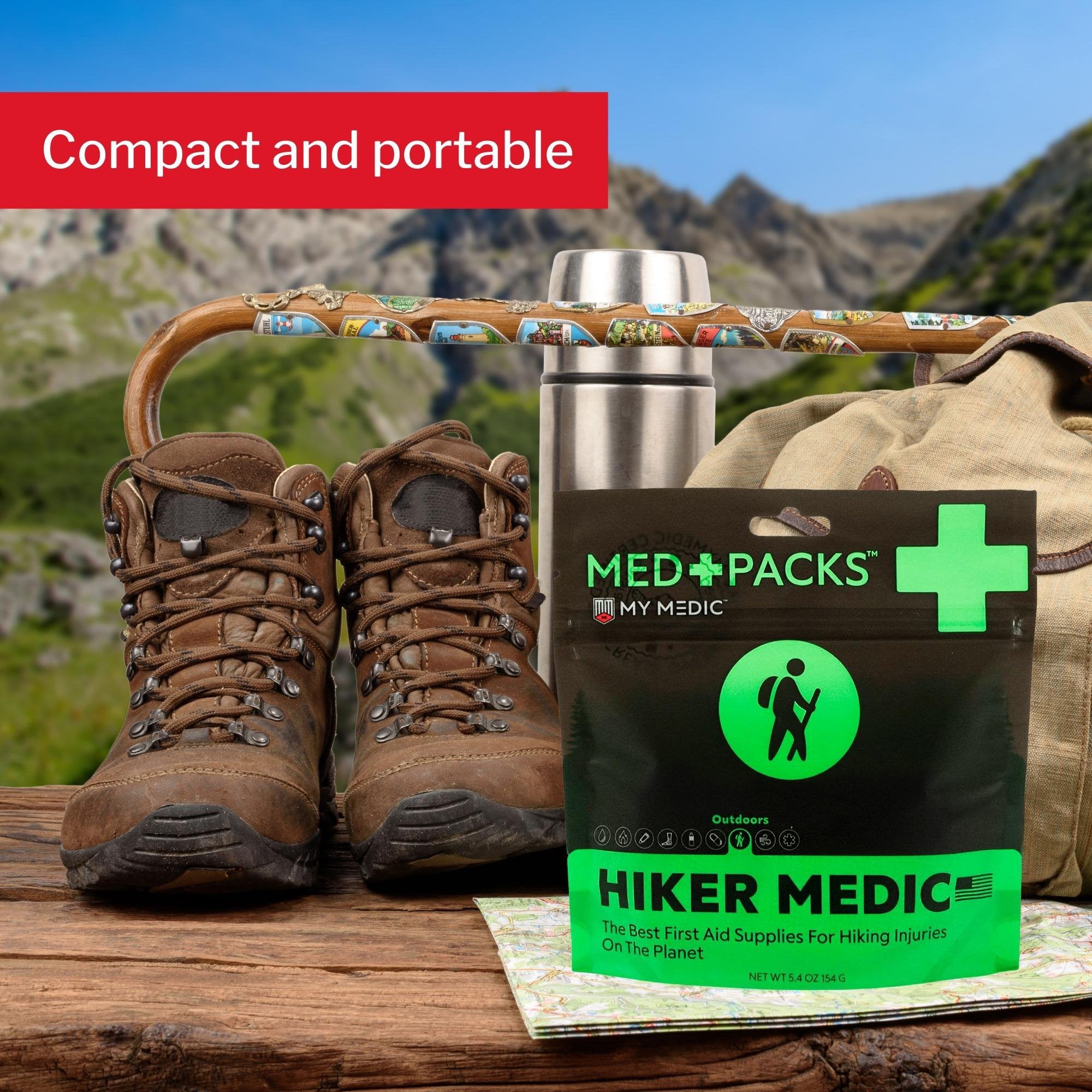 My Medic Med Packs First Aid Kit for Hikers – Outdoor Injury Supplies in Portable Pouch (1 Unit)