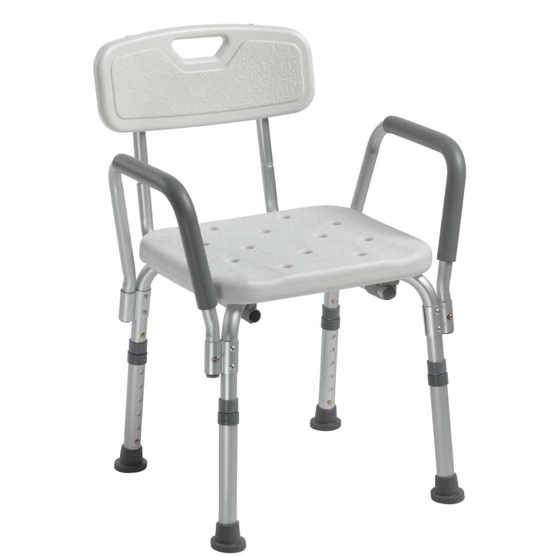 Silla de Ducha Drive™ con Respaldo y Brazos Acolchados Extraíbles (1 Unidad)