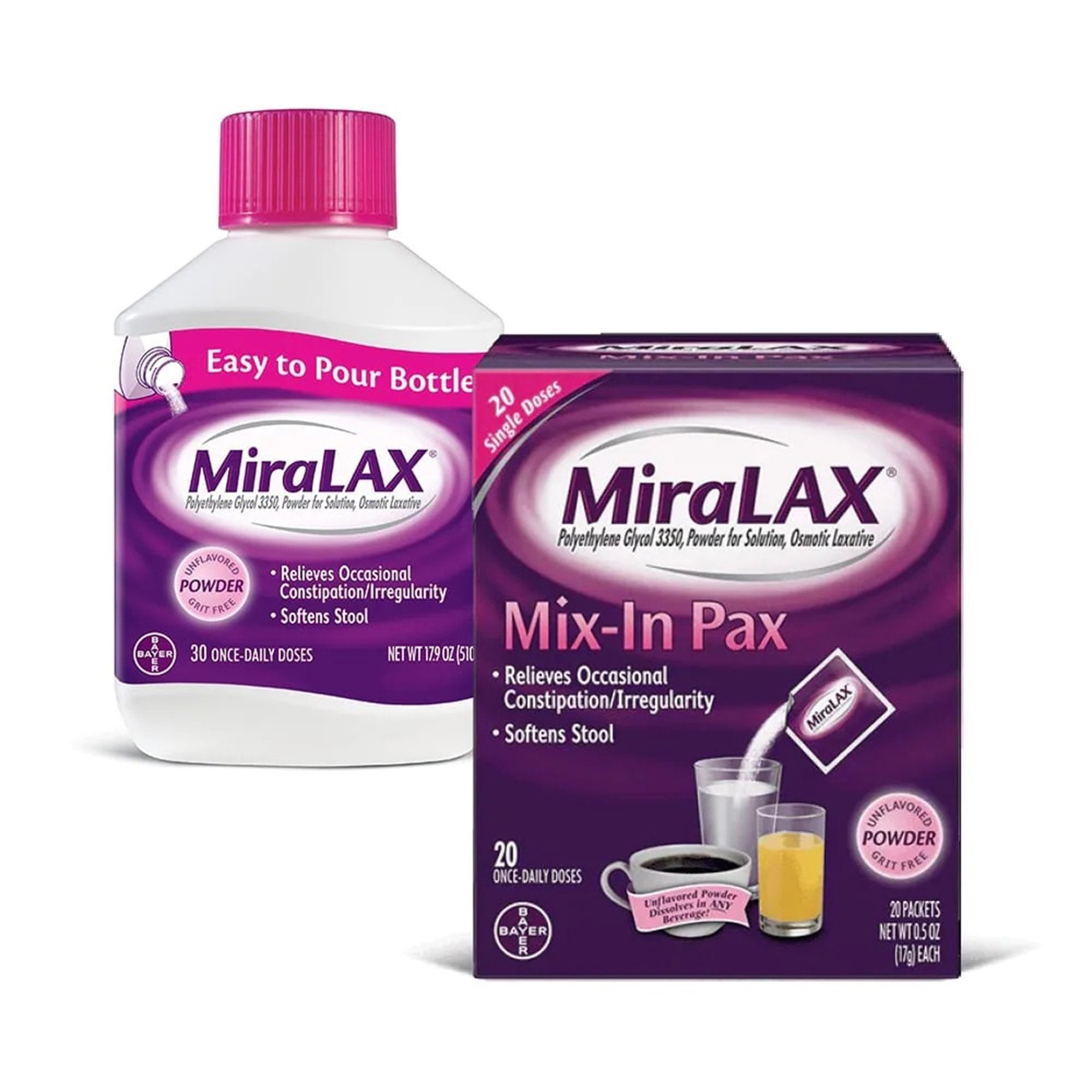 MiraLAX® Polyethylene Glycol 3350 Laxative (24 Units)