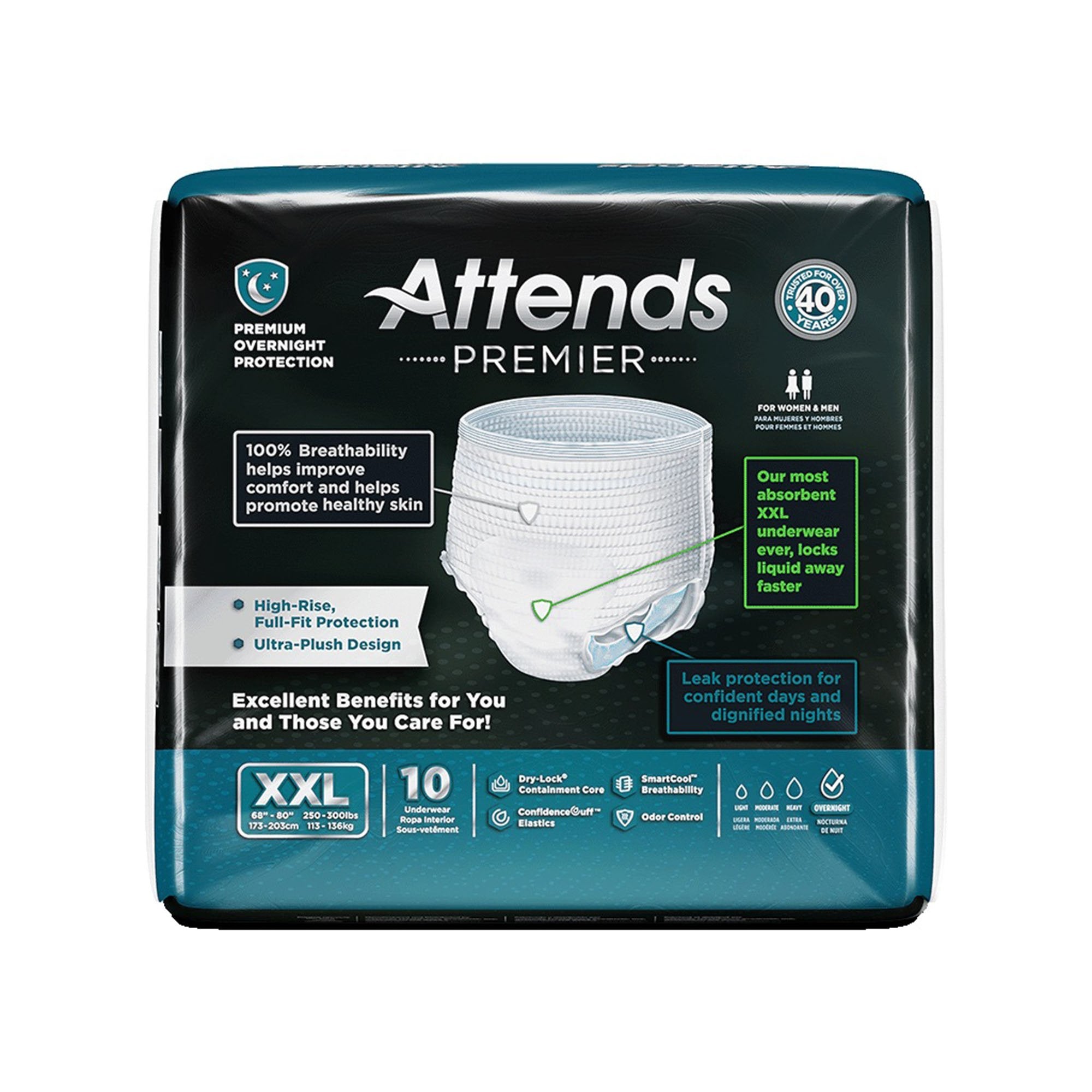 Attends® Premier Absorbent Underwear, 2X Large (10 Units)