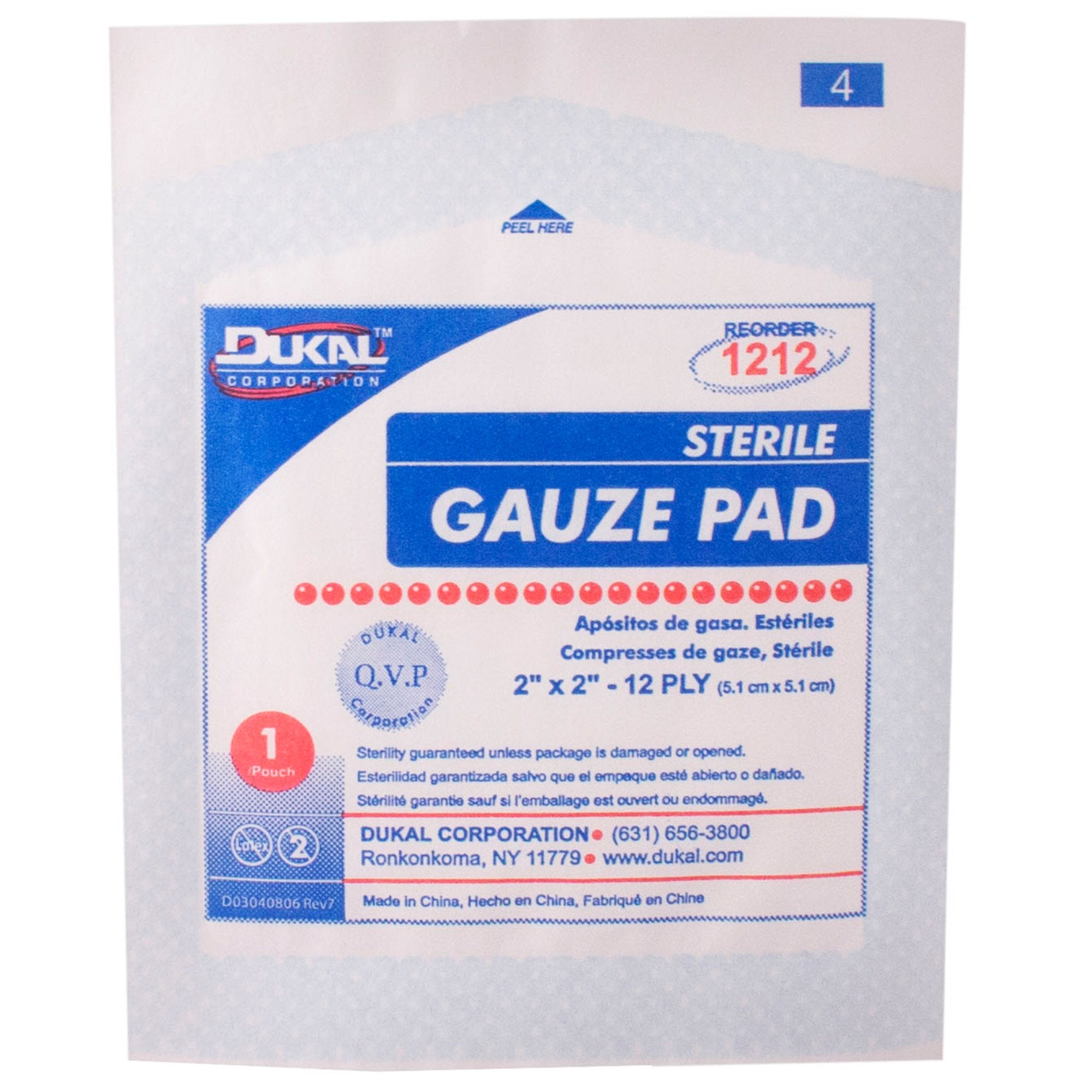 Dukal™ Sterile Gauze Sponge, 2 x 2 Inch (100 Units)