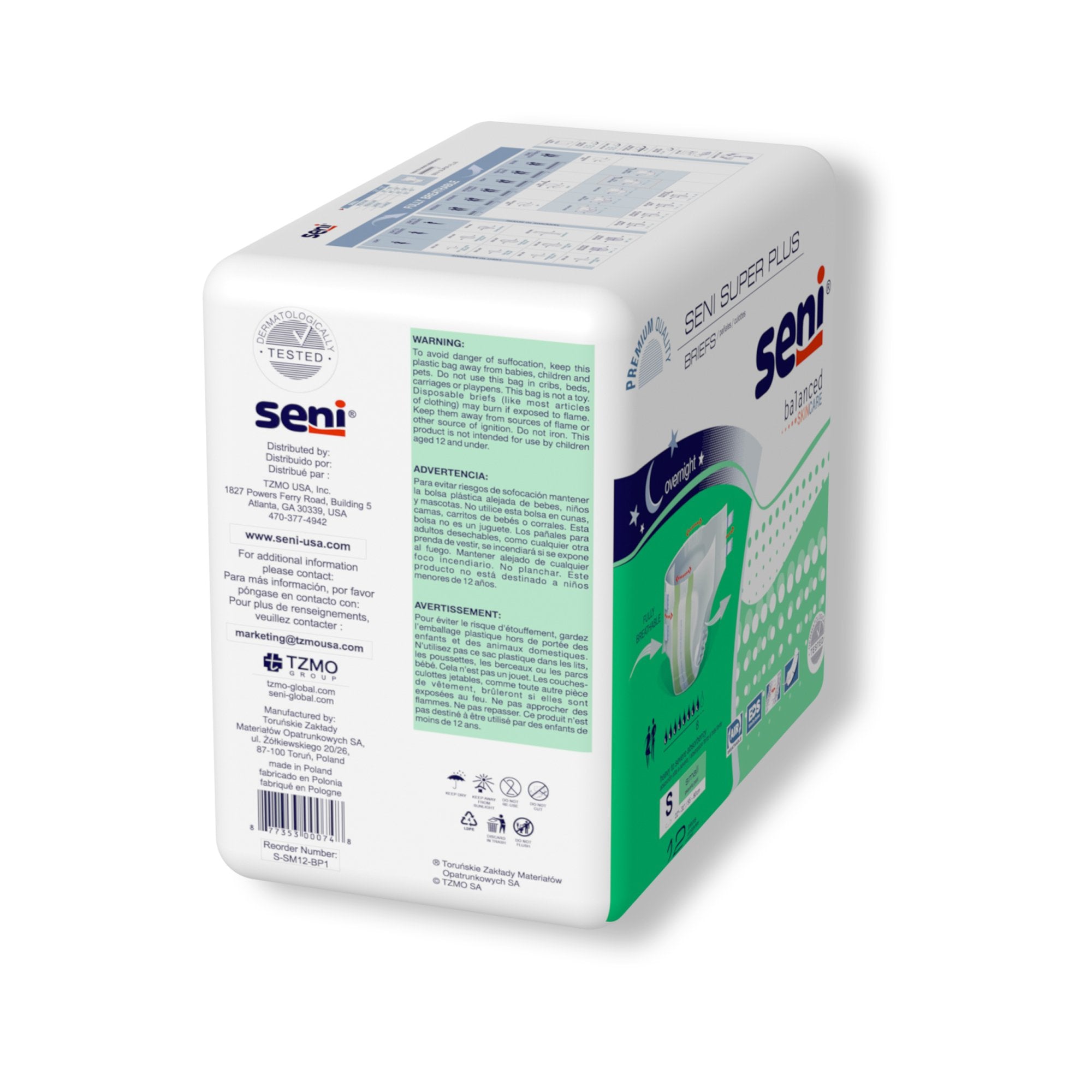 Seni® Super Plus Heavy to Severe Absorbency Incontinence Brief, Small (12 Units)