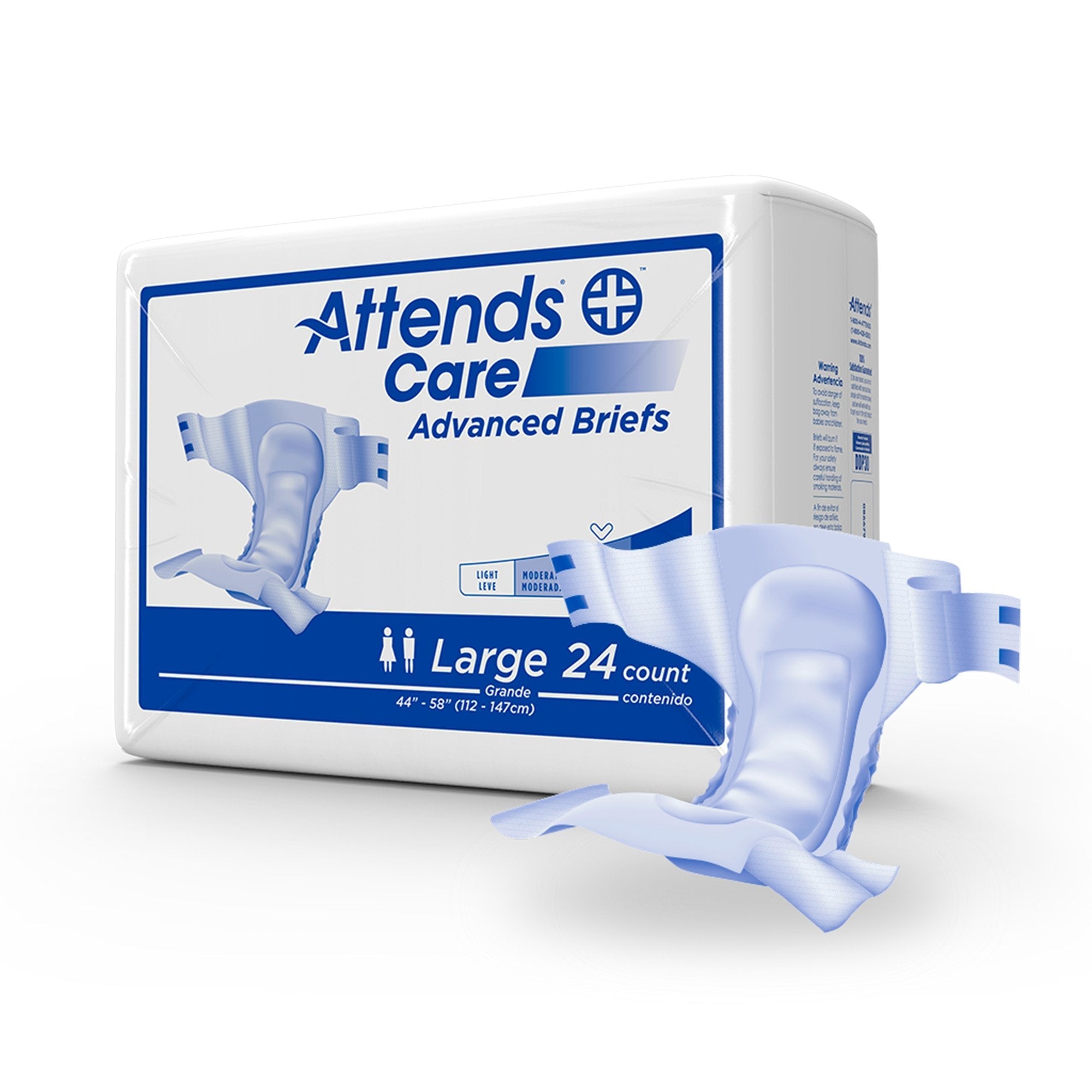 Attends® DermaDry™ Plus Incontinence Brief, Large (24 Units)