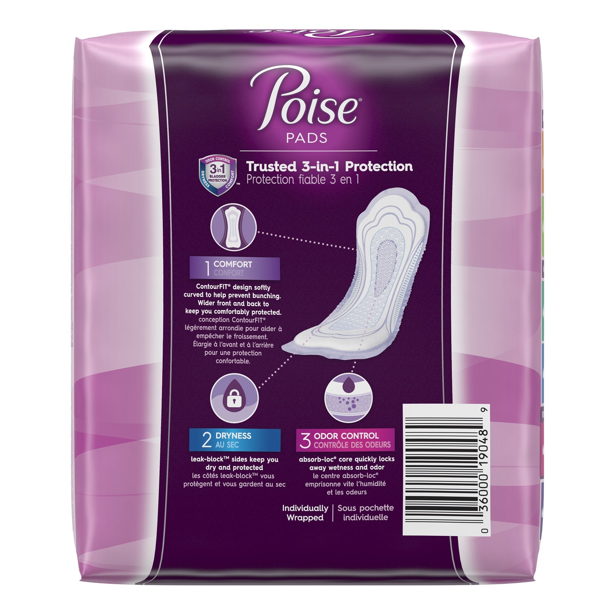 Poise Bladder Control Pads, Disposable, Heavy Absorbency, Regular Length, 3" x 11", Adult Female, Absorb-Loc Core (84 Units)