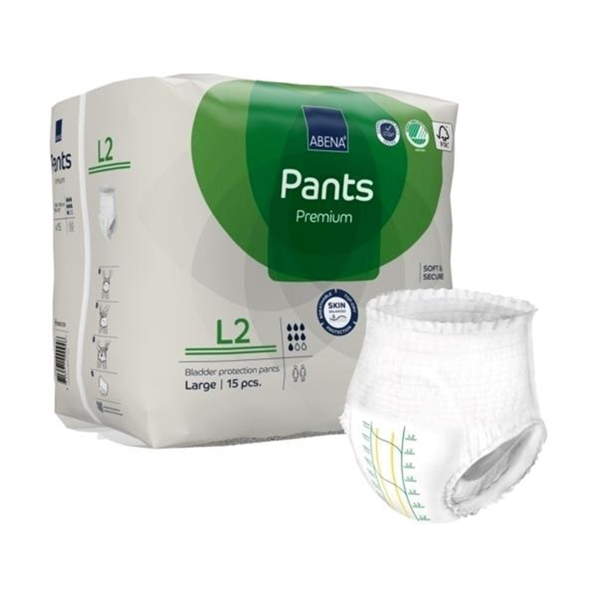 Abena® Premium Pants L2 Incontinence Brief, Large (15 Units)