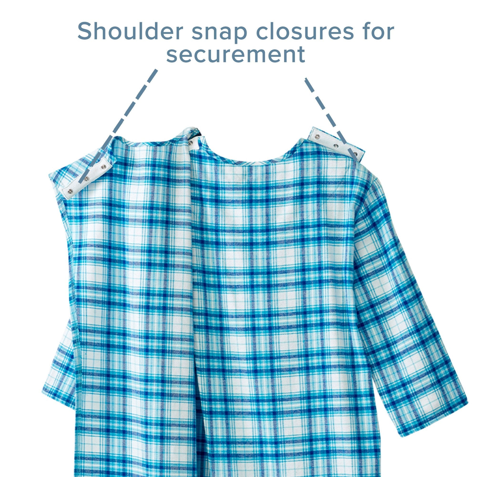 Silverts® Shoulder Snap Patient Exam Gown, 3X-Large, Turquoise Plaid (1 Unit)