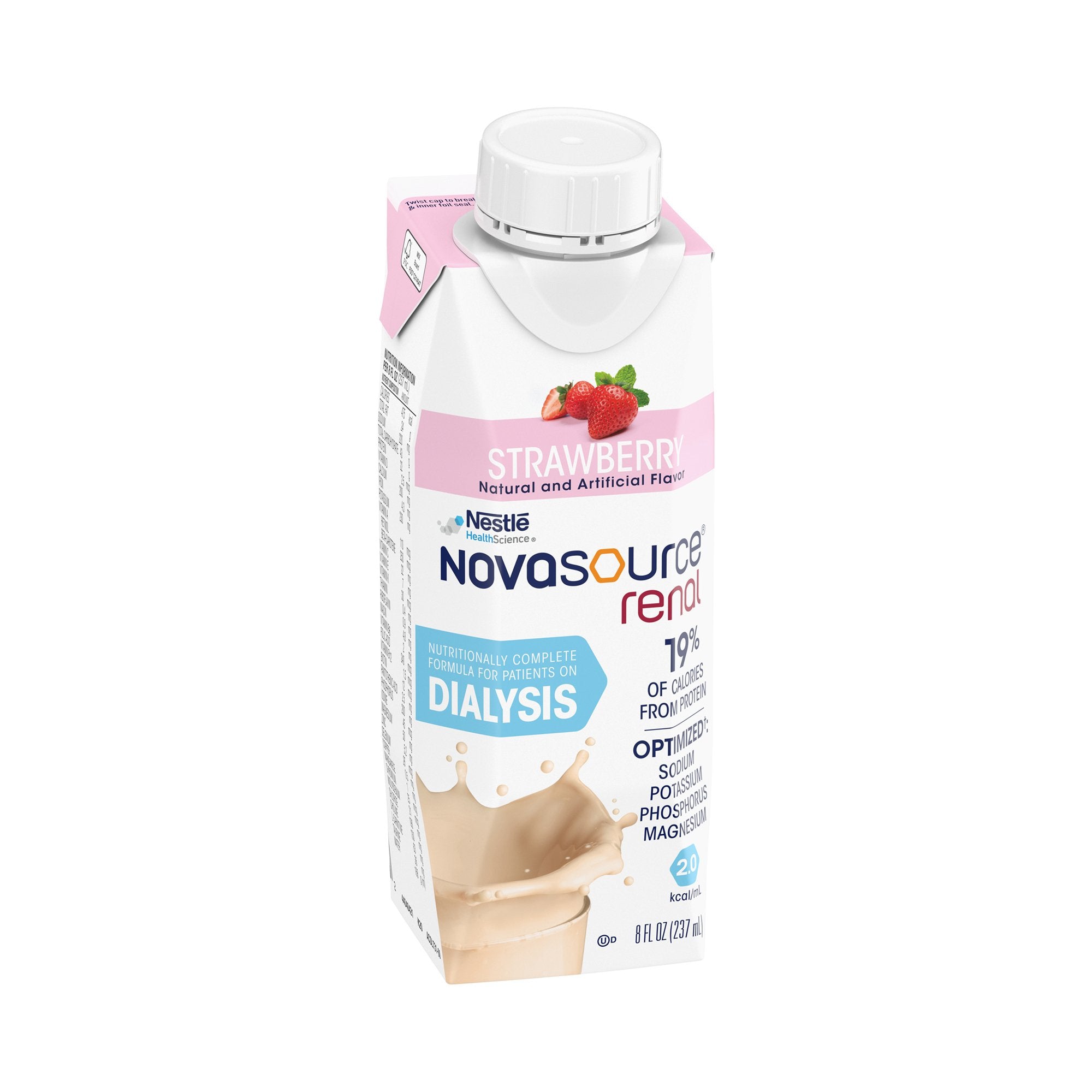 Oral Supplement Novasource® Renal Strawberry Flavor Liquid 8 oz. Carton