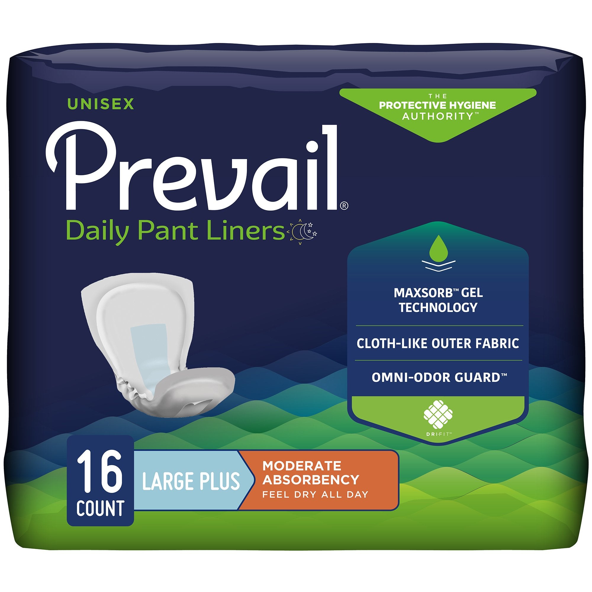 Prevail® Daily Pant Liners Moderate Absorbency Bladder Control Pad, 28 Inch