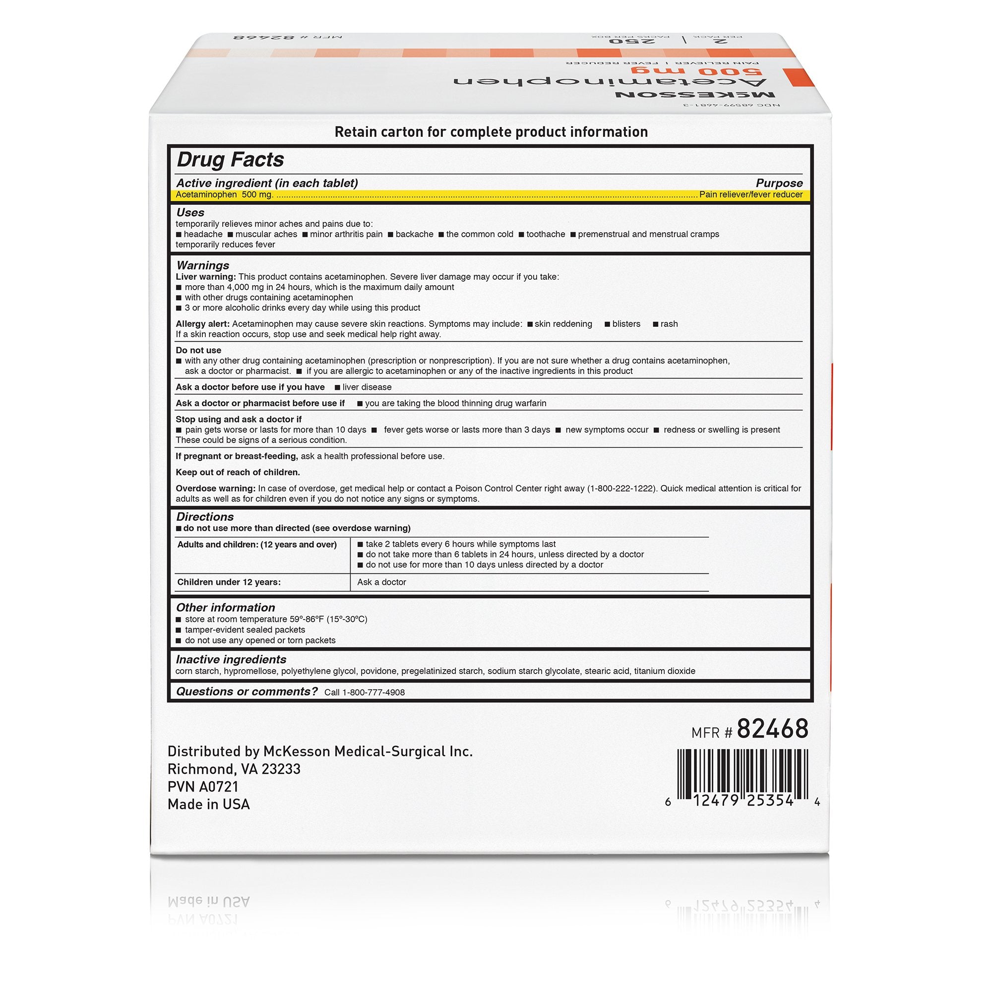 McKesson Acetaminophen Pain Relief (250 Units)