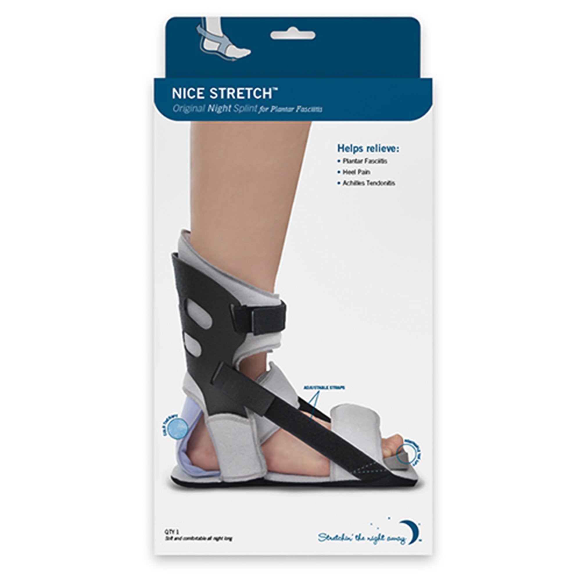 Nice Stretch® Original with Polar Ice® Plantar Fasciitis Night Splint with Ice Pack, Medium (1 Unit)