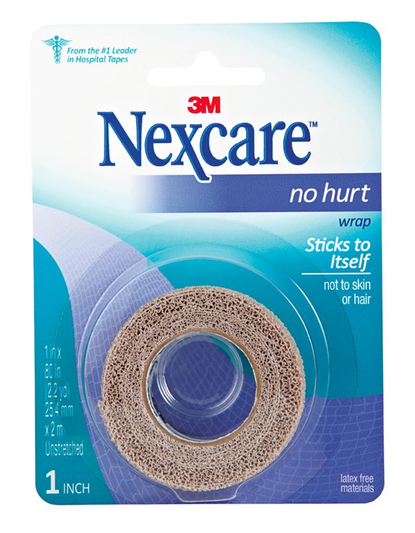 Cohesive Bandage Nexcare™ No Hurt 1 X 80 Inch Self-Adherent Closure Tan NonSterile Standard Compression