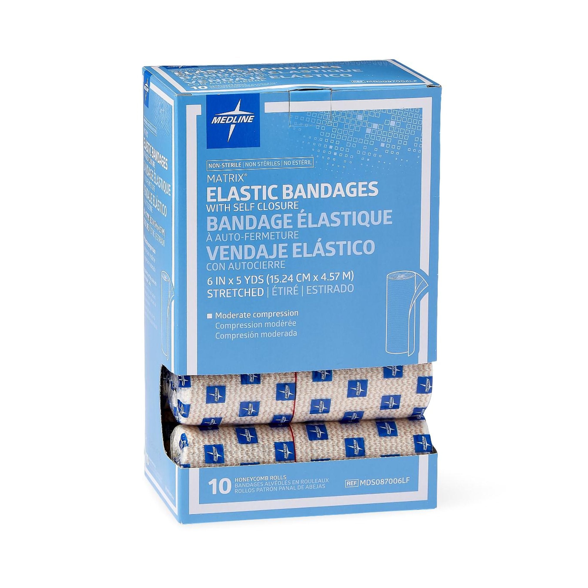 Elastic Bandage Matrix 6 Inch X 5 Yard Double Hook and Loop Closure Natural NonSterile Medium Compression - image 3