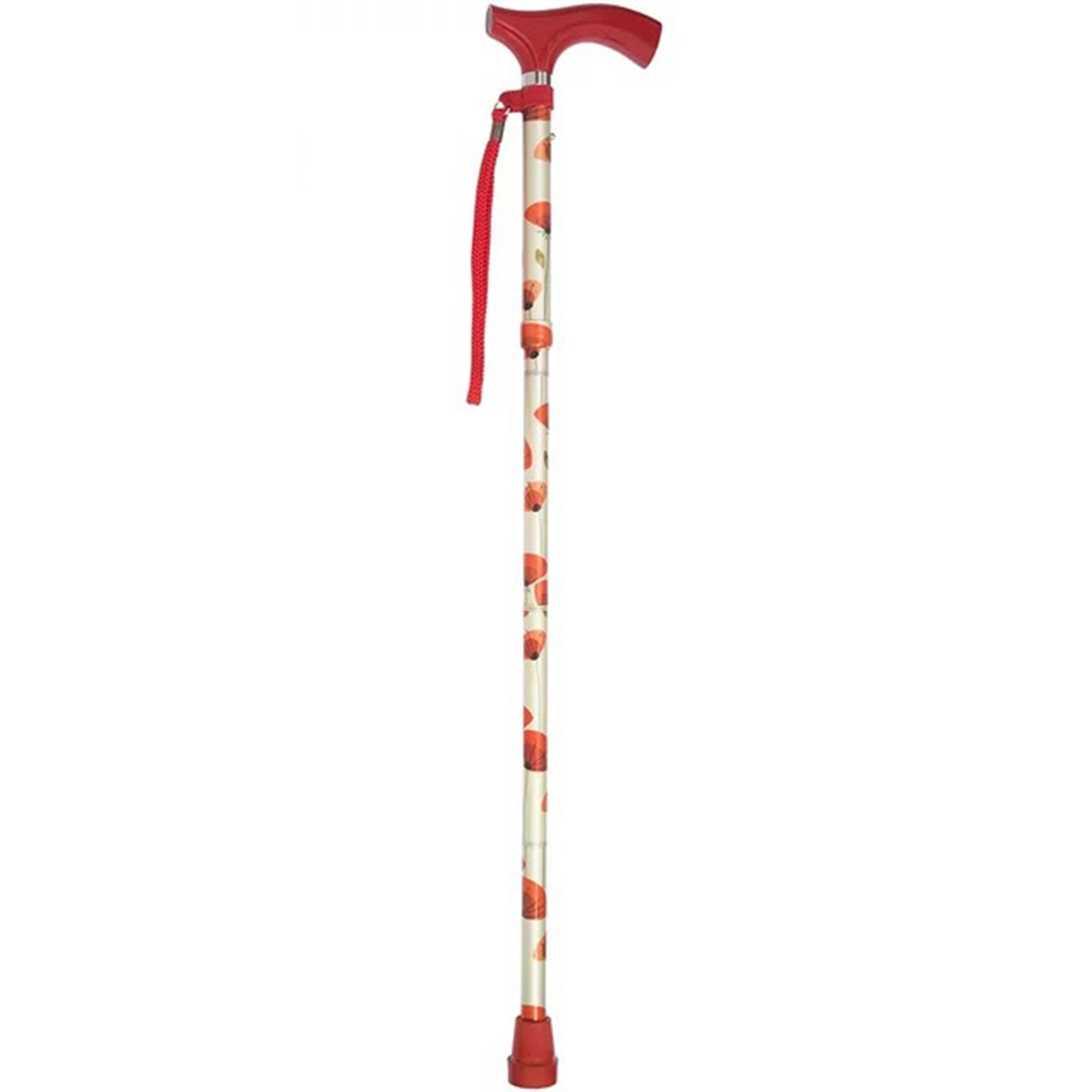 Switch Sticks® Folding Cane, Poppies Print, 32 to 37 Inch Height
