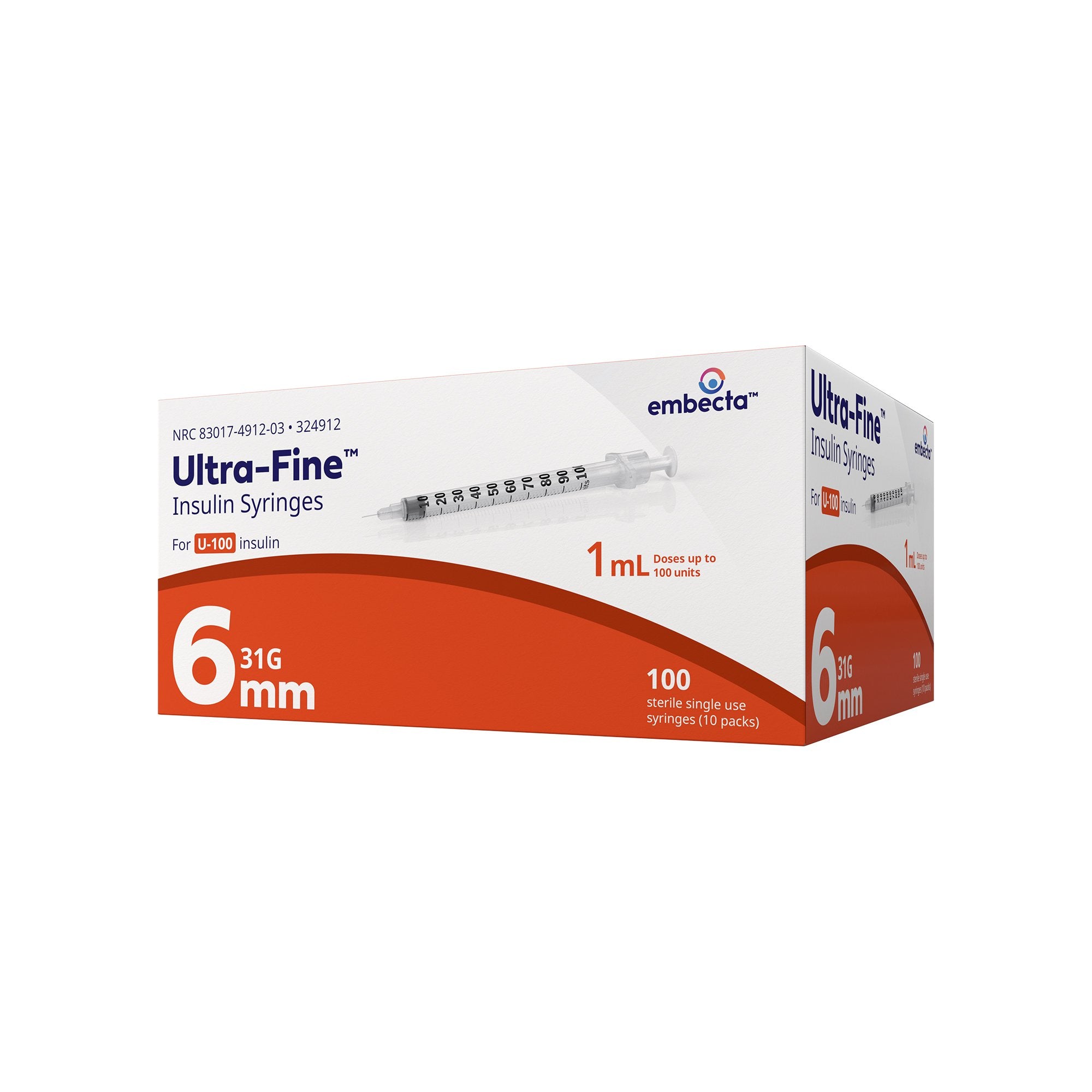 Standard Insulin Syringe with Needle Veo™ Ultra-Fine™ 1 mL 15/64 Inch 31 Gauge NonSafety Regular Wall - image 4