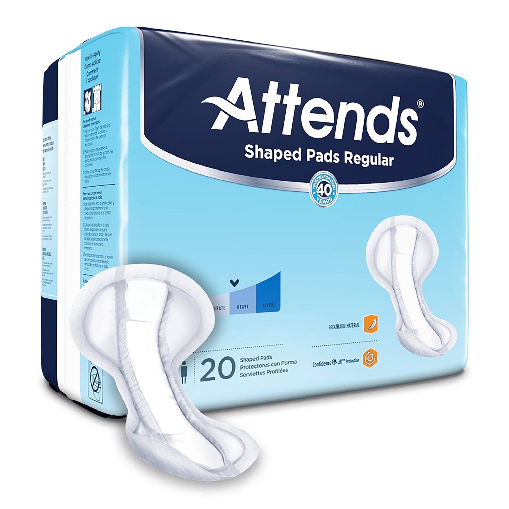 Attends® Shaped Bladder Control Pads, Regular (20 Units)