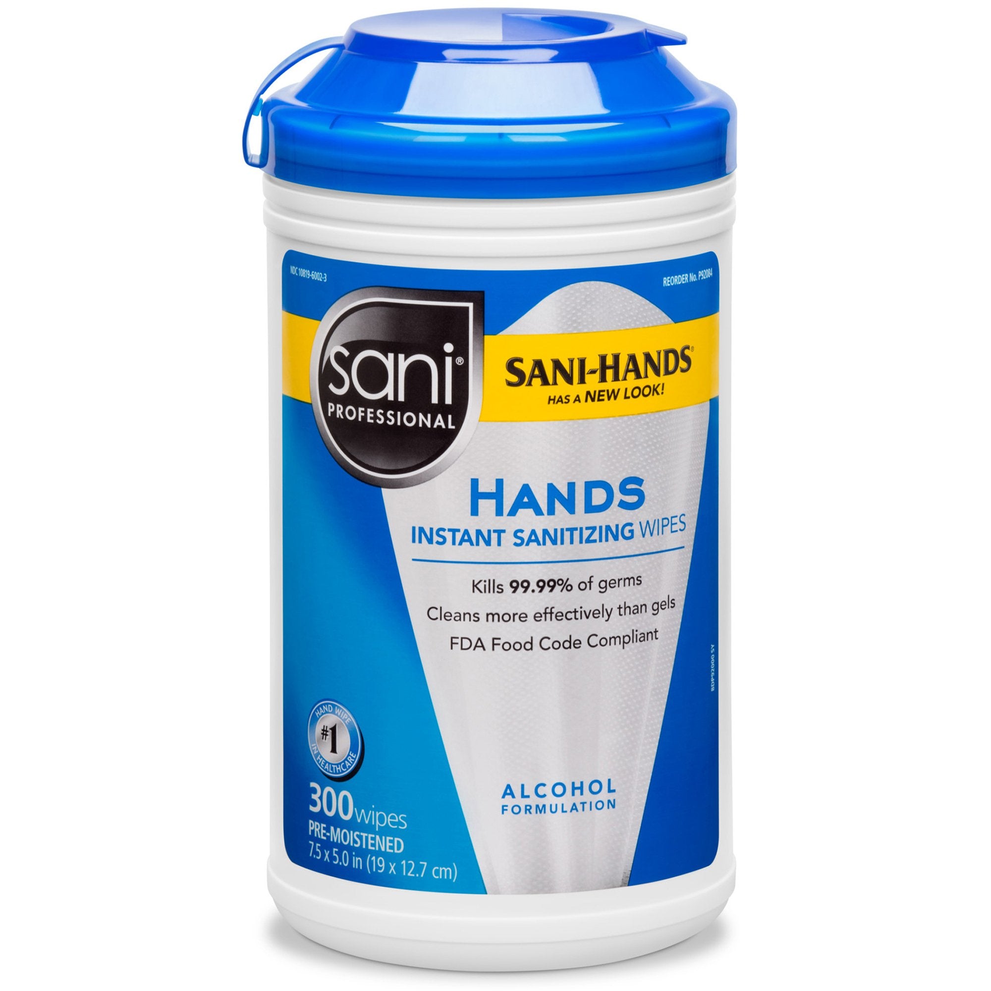 Hand Sanitizing Wipe Sani-Hands® 300 Count Ethyl Alcohol Wipe Canister