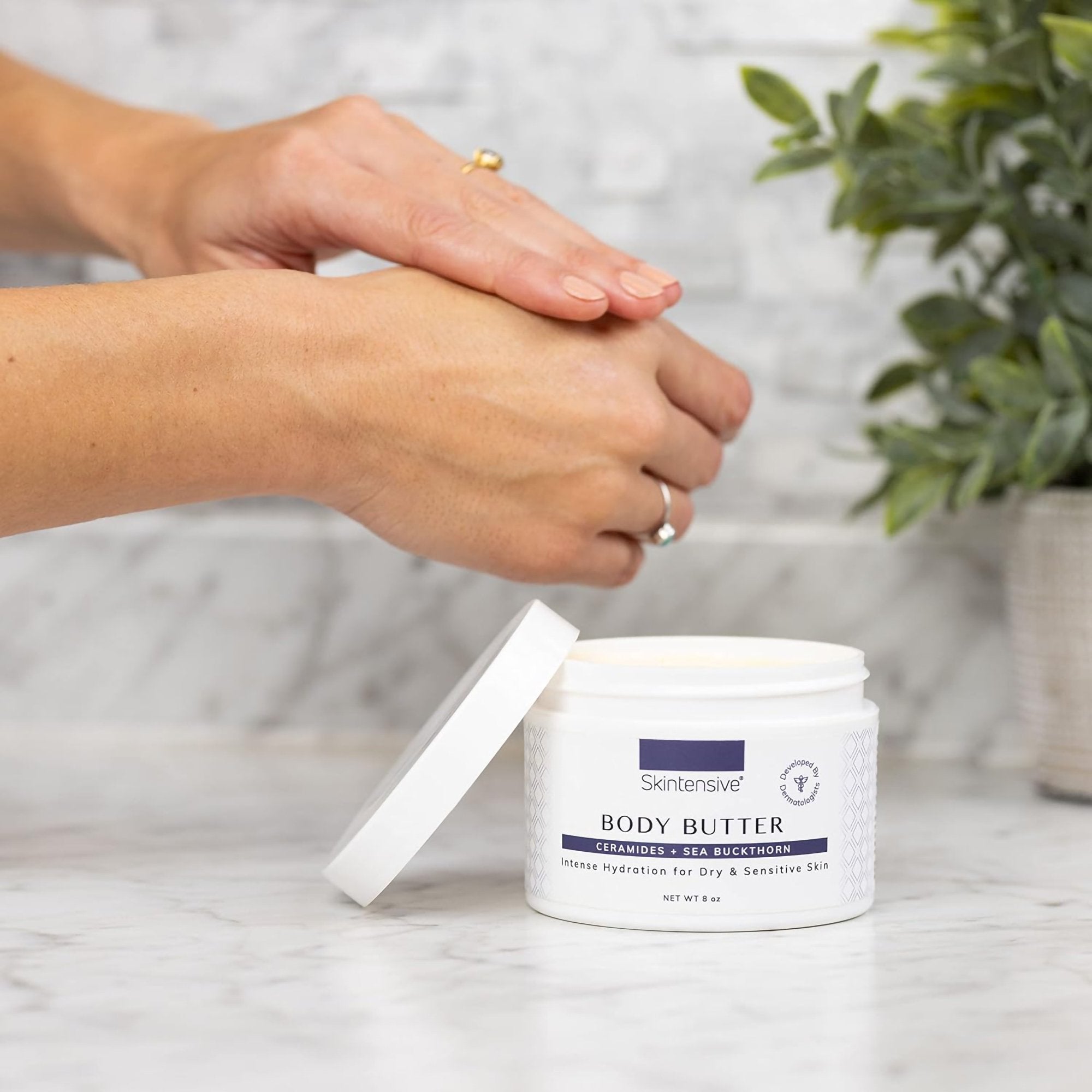 Hand and Body Moisturizer Skintensive® Body Butter 8 oz. Jar Unscented Cream - image 7