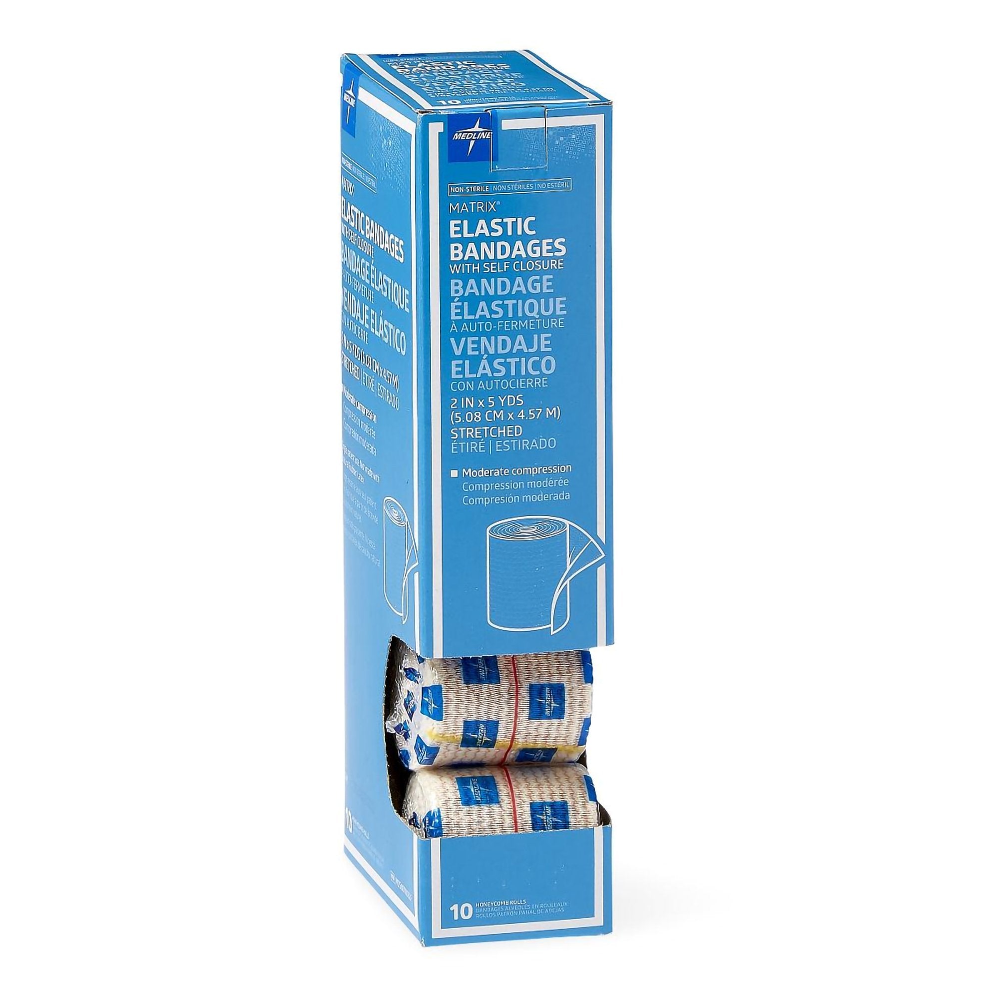 Elastic Bandage Matrix 2 Inch X 5 Yard Double Hook and Loop Closure Natural NonSterile Medium Compression - image 4